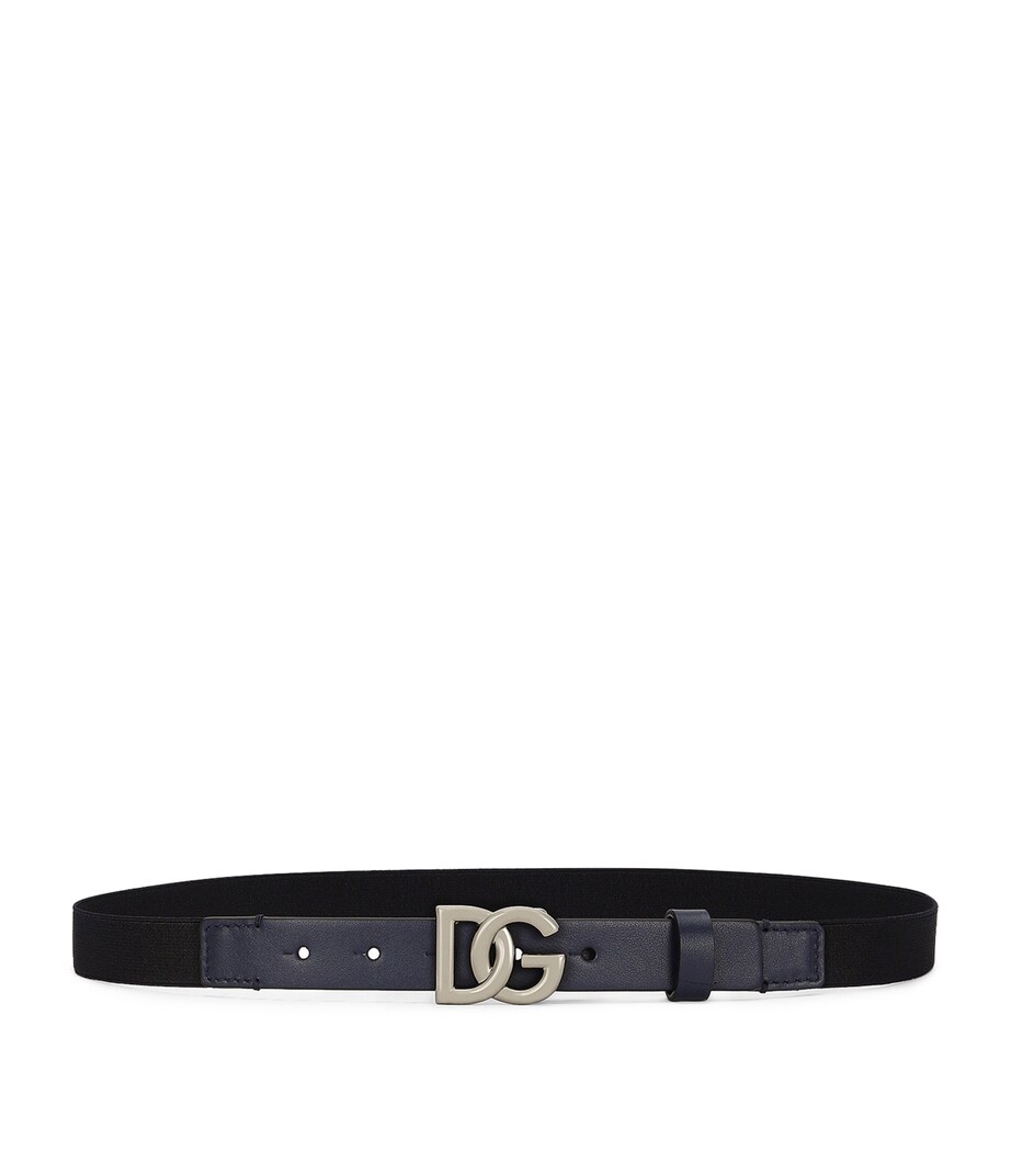Calfskin Elasticated Logo Belt 80650-BLUE Image 1