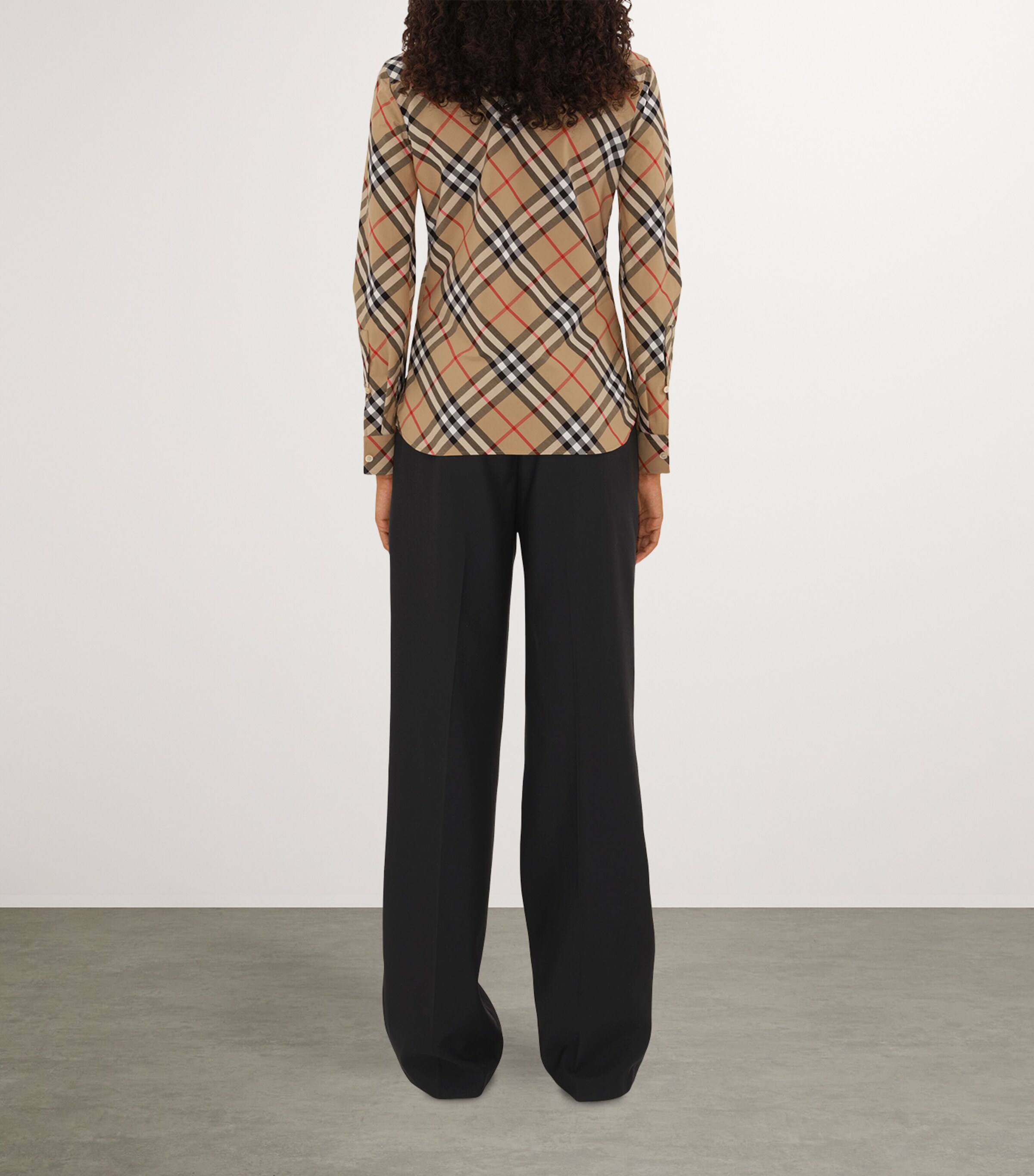 Cotton Poplin Check Shirt SAND IP CHECK Image 4