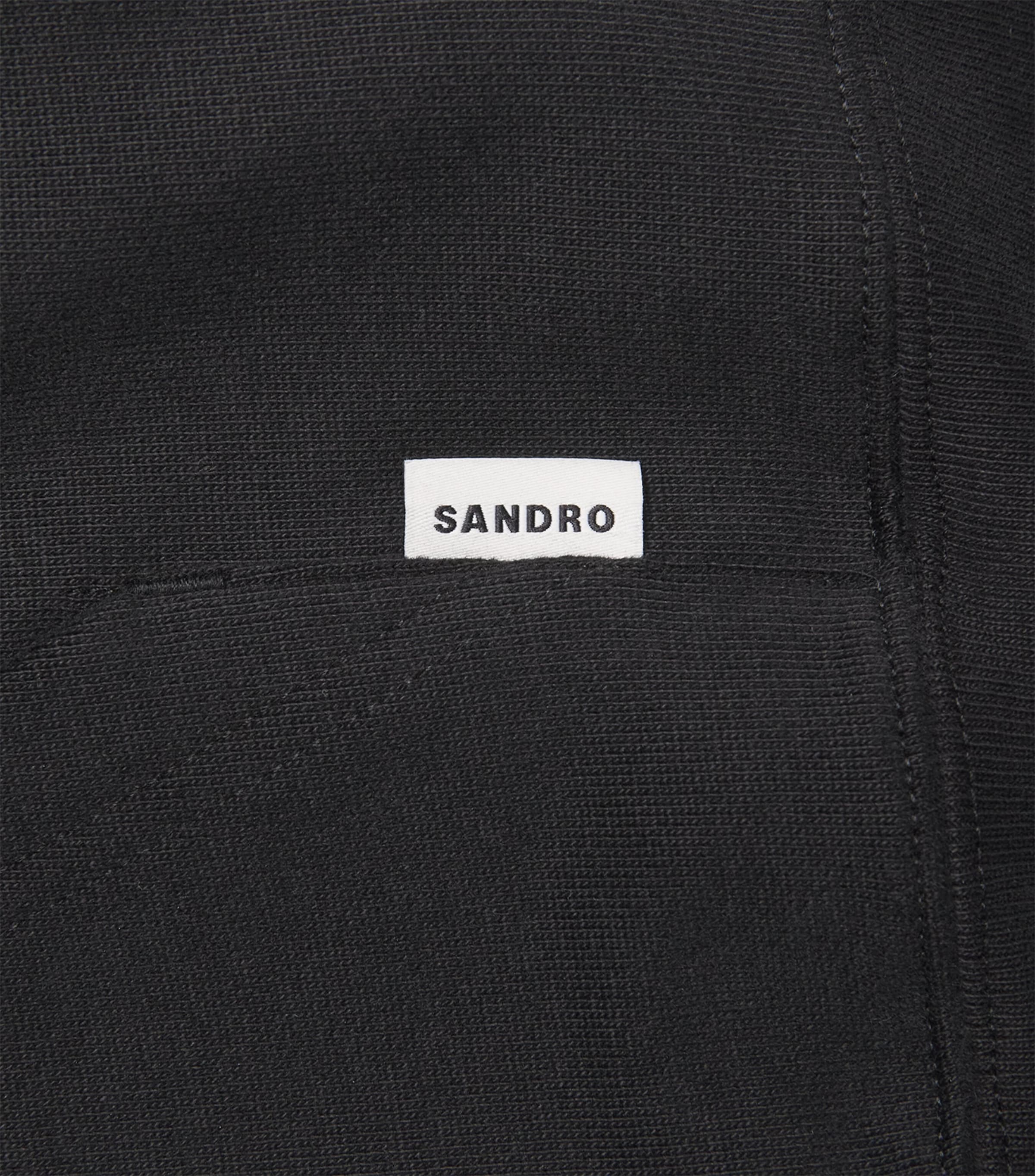 Sandro Paris Mens Oversized Cotton Hoodie Black Image 6