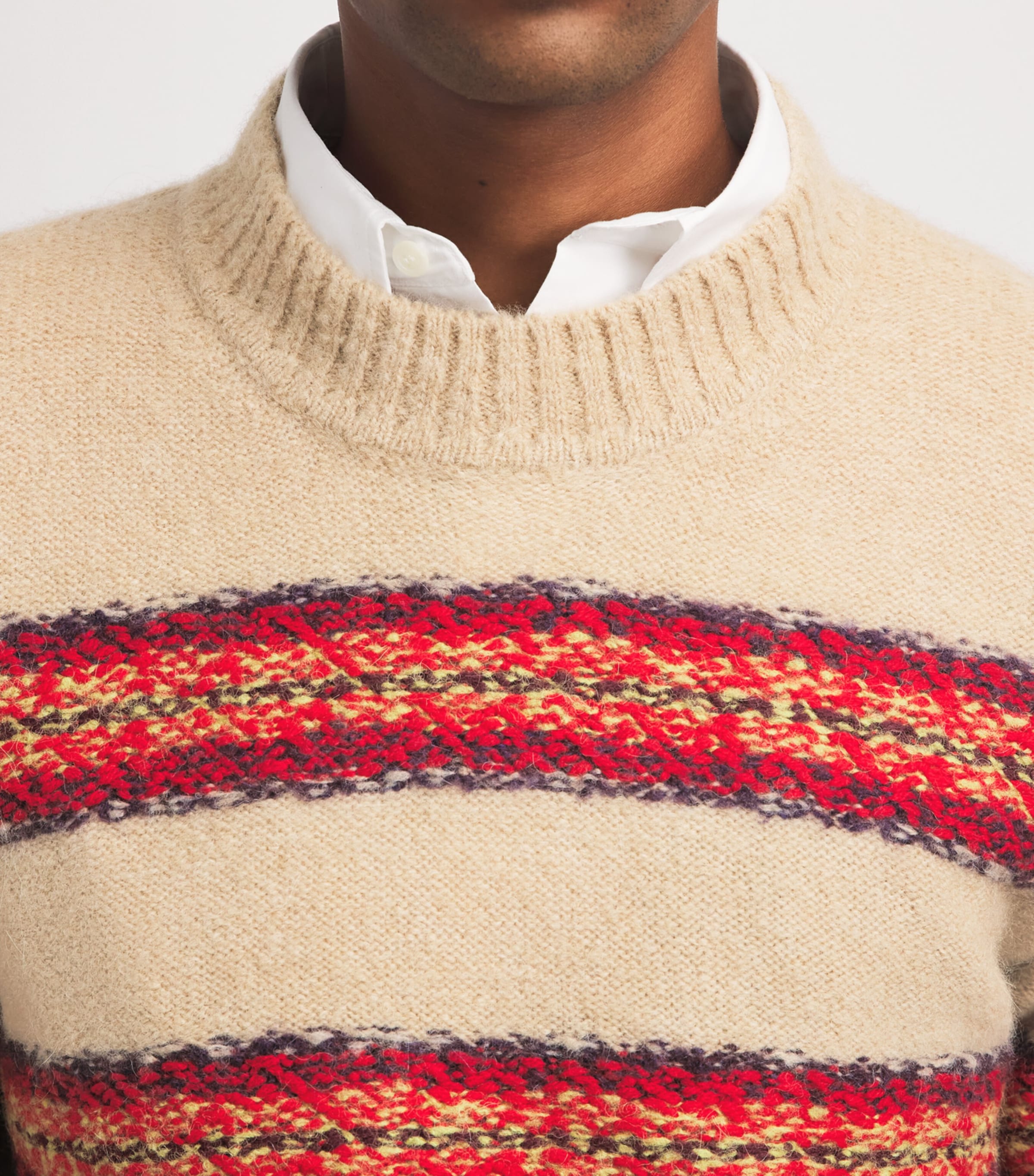 DRIES VAN NOTEN Mens Alpaca-Wool-Blend Stripe Sweater Image 3