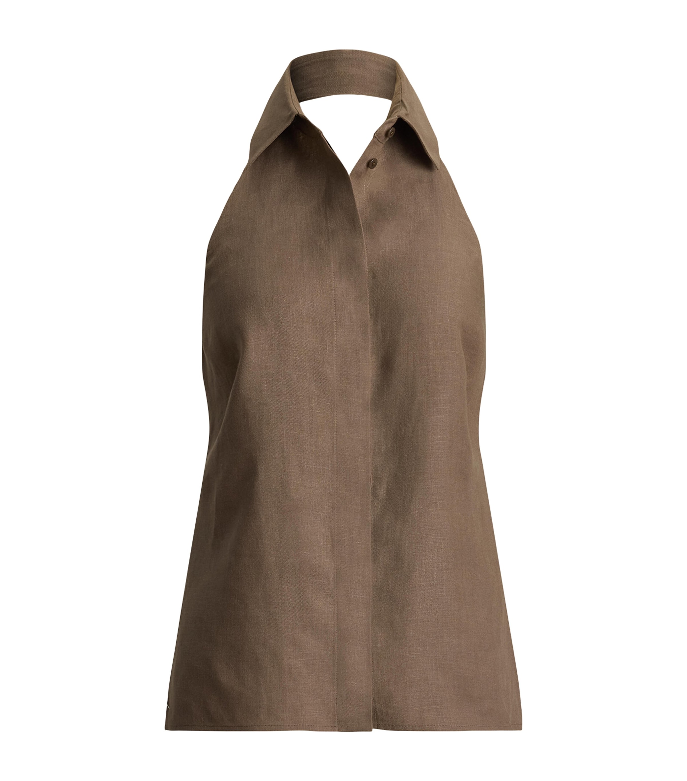 Ralph Lauren Collection Womens Linen Eldred Sleeveless Top Portobello Image 1