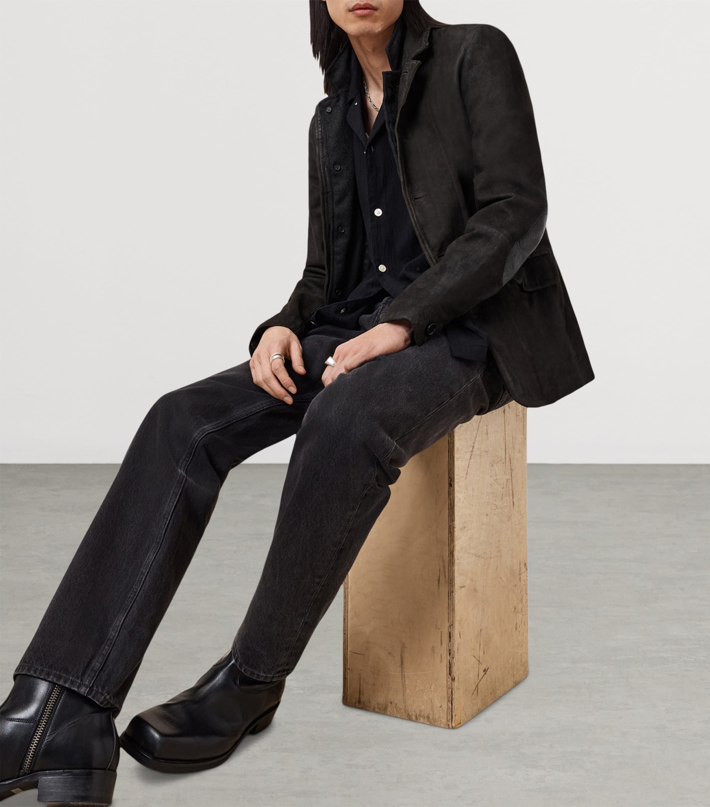 Leather Survey Blazer ANTHRACITE GREY Image 10