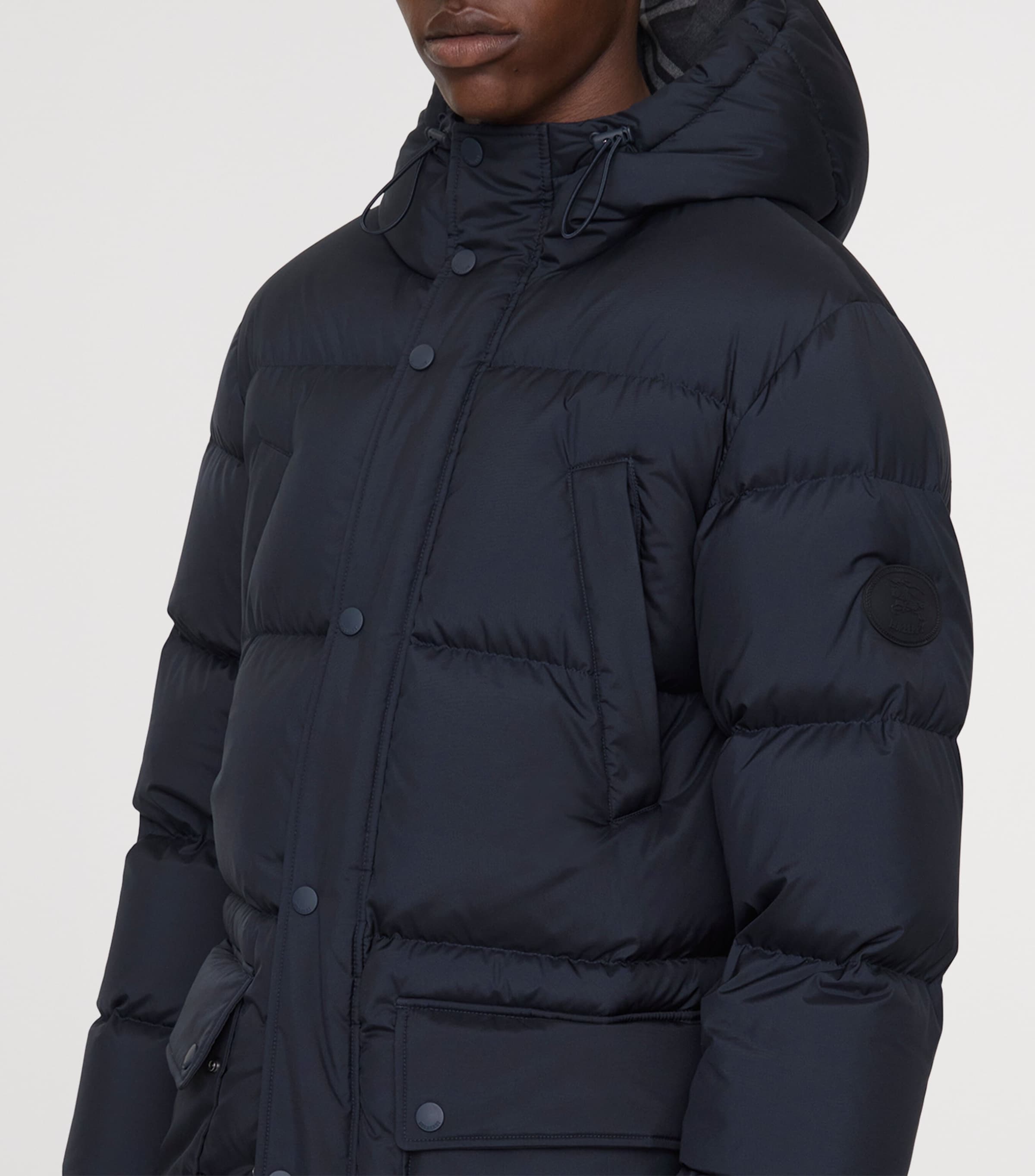 Hooded Down Puffer Jacket NAVY Image 3