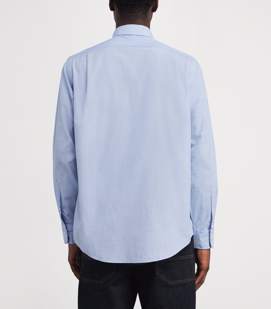 Cotton End-on-End Shirt BLUE WHITE Image 4