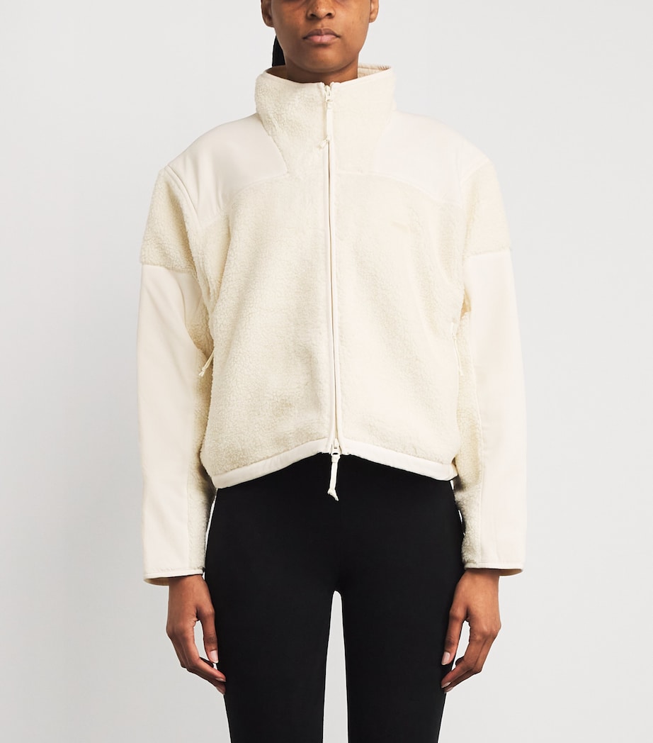 Teddy Boxy Zip-Up Jacket ECRU Image 3