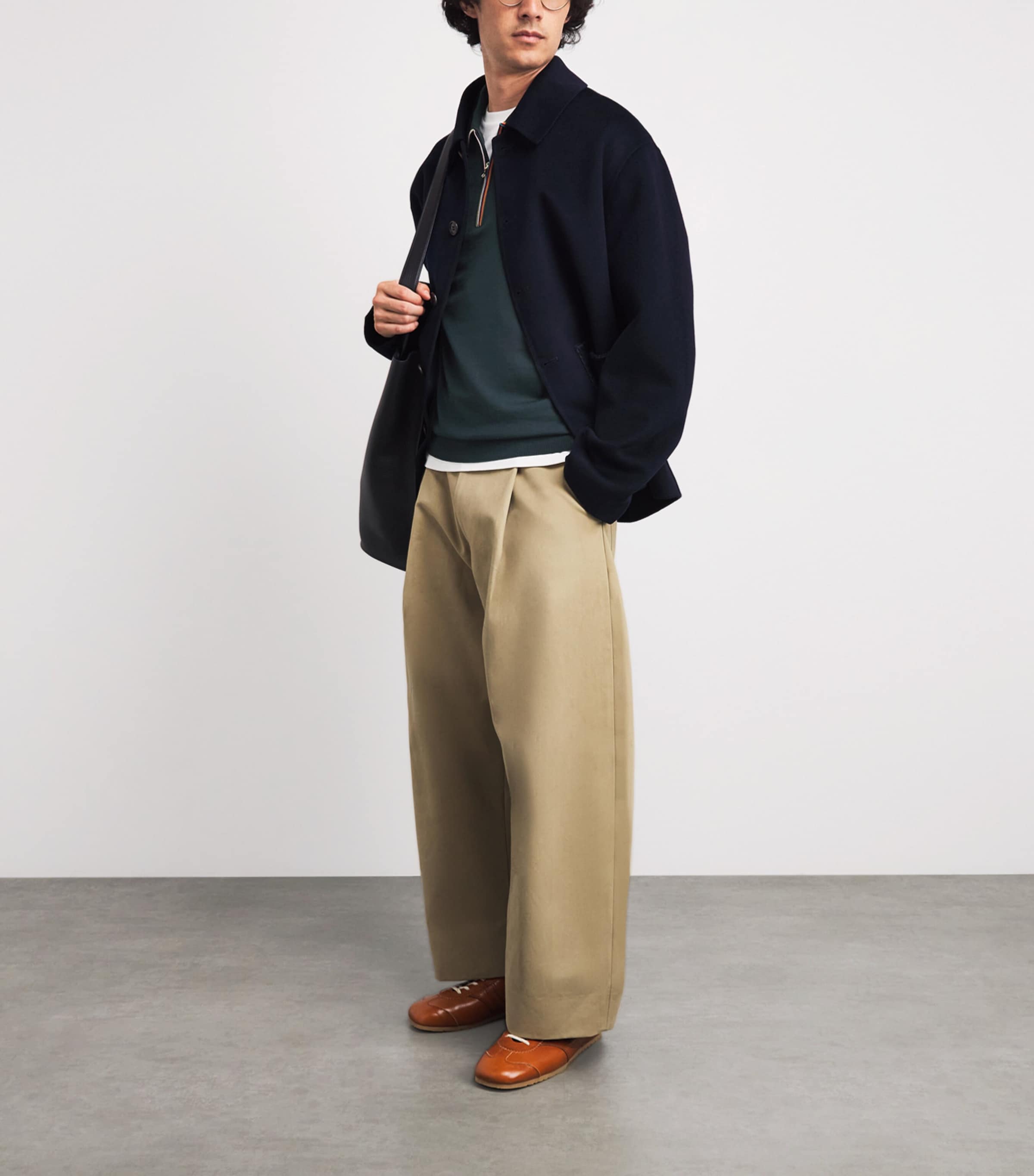 Paul Smith Mens Merino Wool Quarter-Zip Sweater Image 2