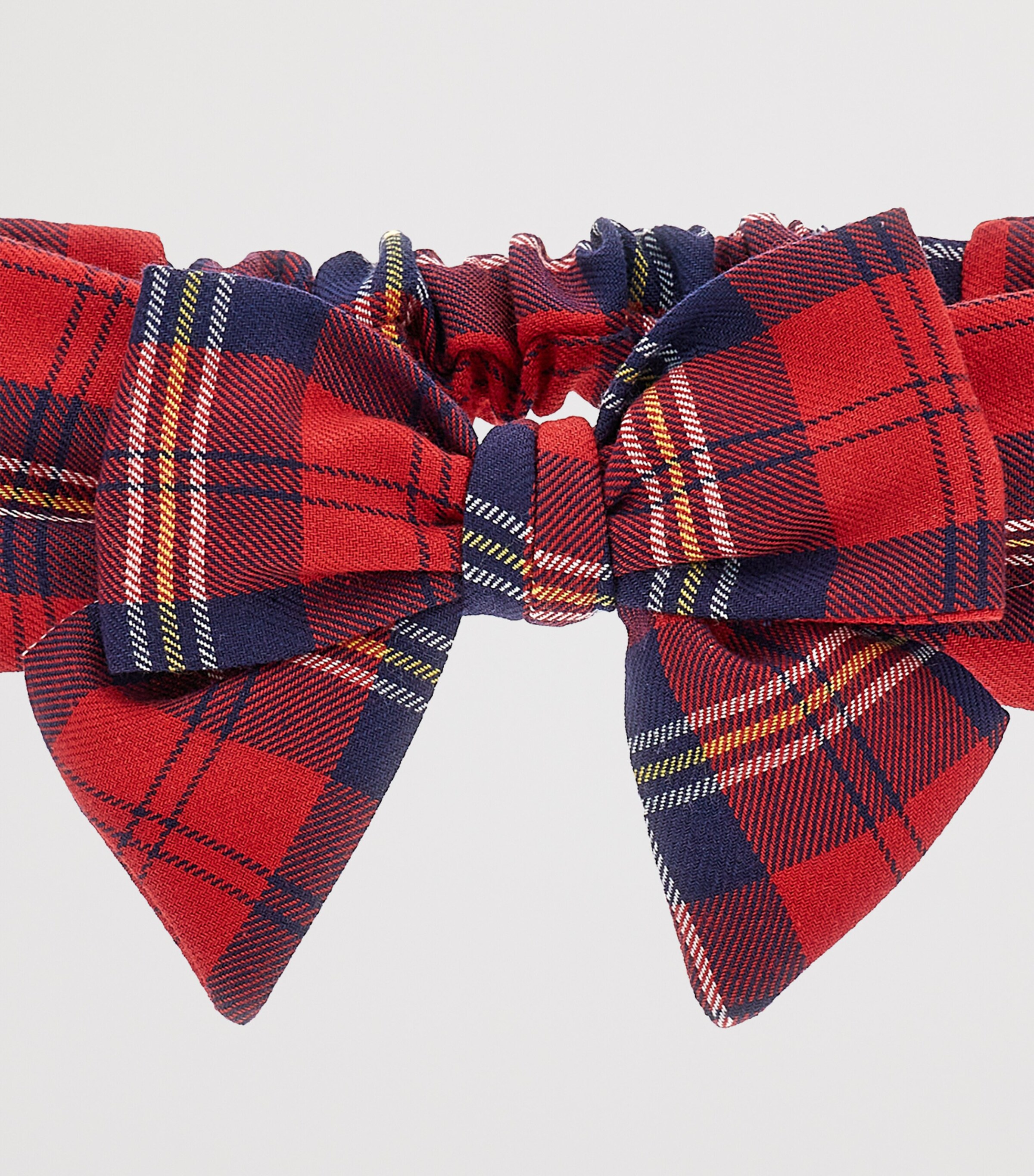 Tartan Bow Headband RUBINO+BLUE NAVY Image 3