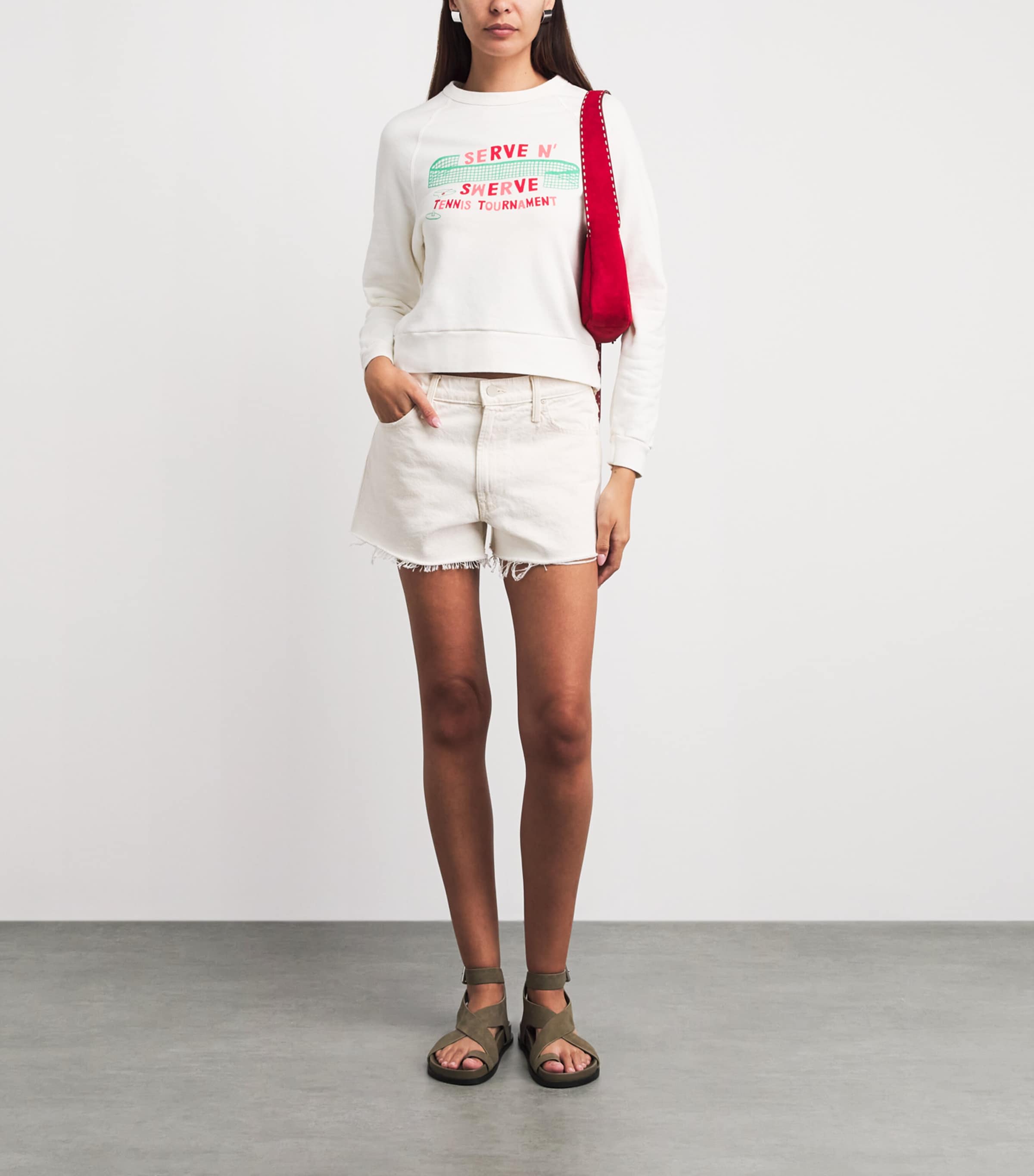 MOTHER Womens Cotton Itty Concert Sweater Serve N Swerve Image 2