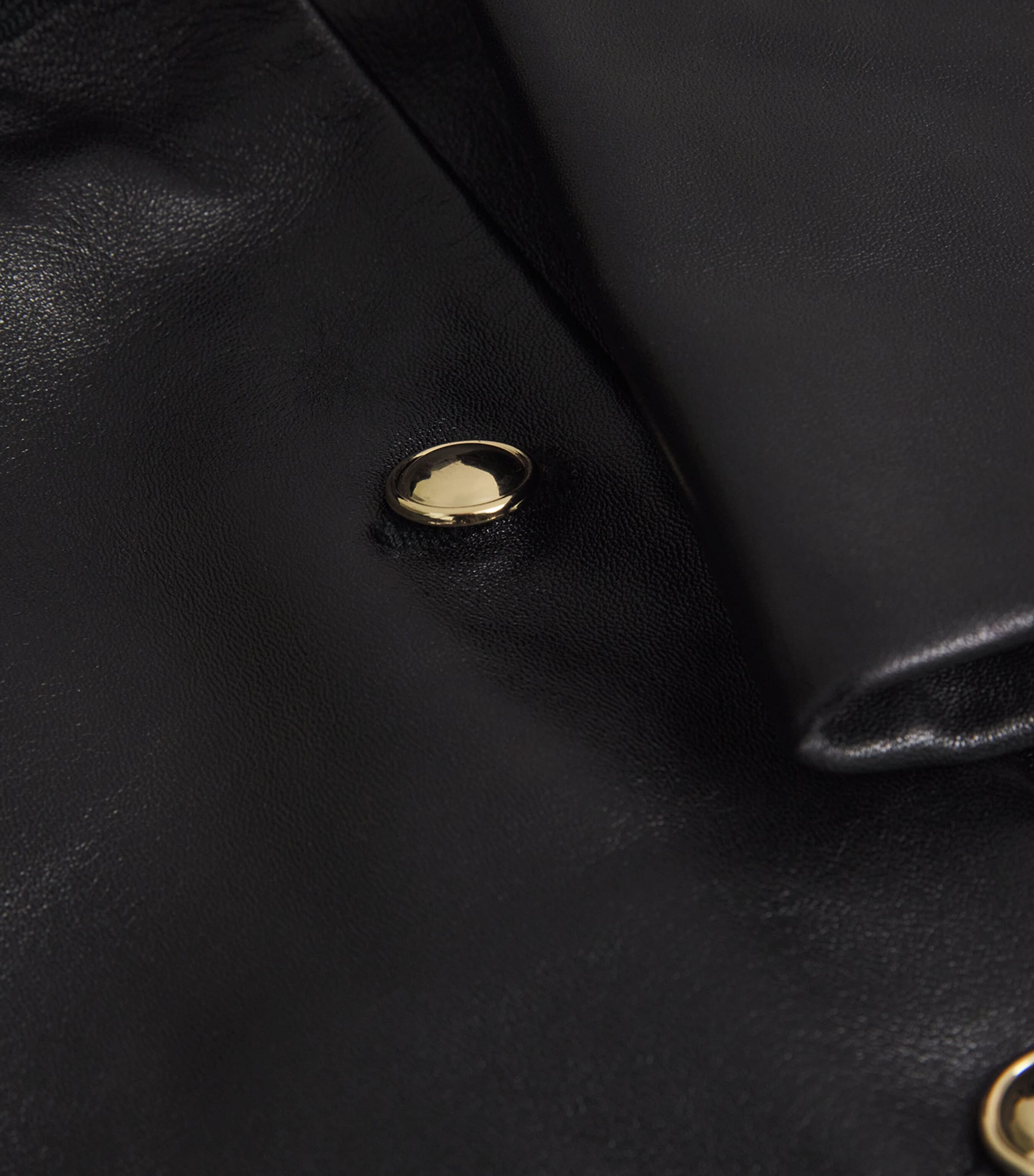 Cropped Leather Jacket BLACK Image 5