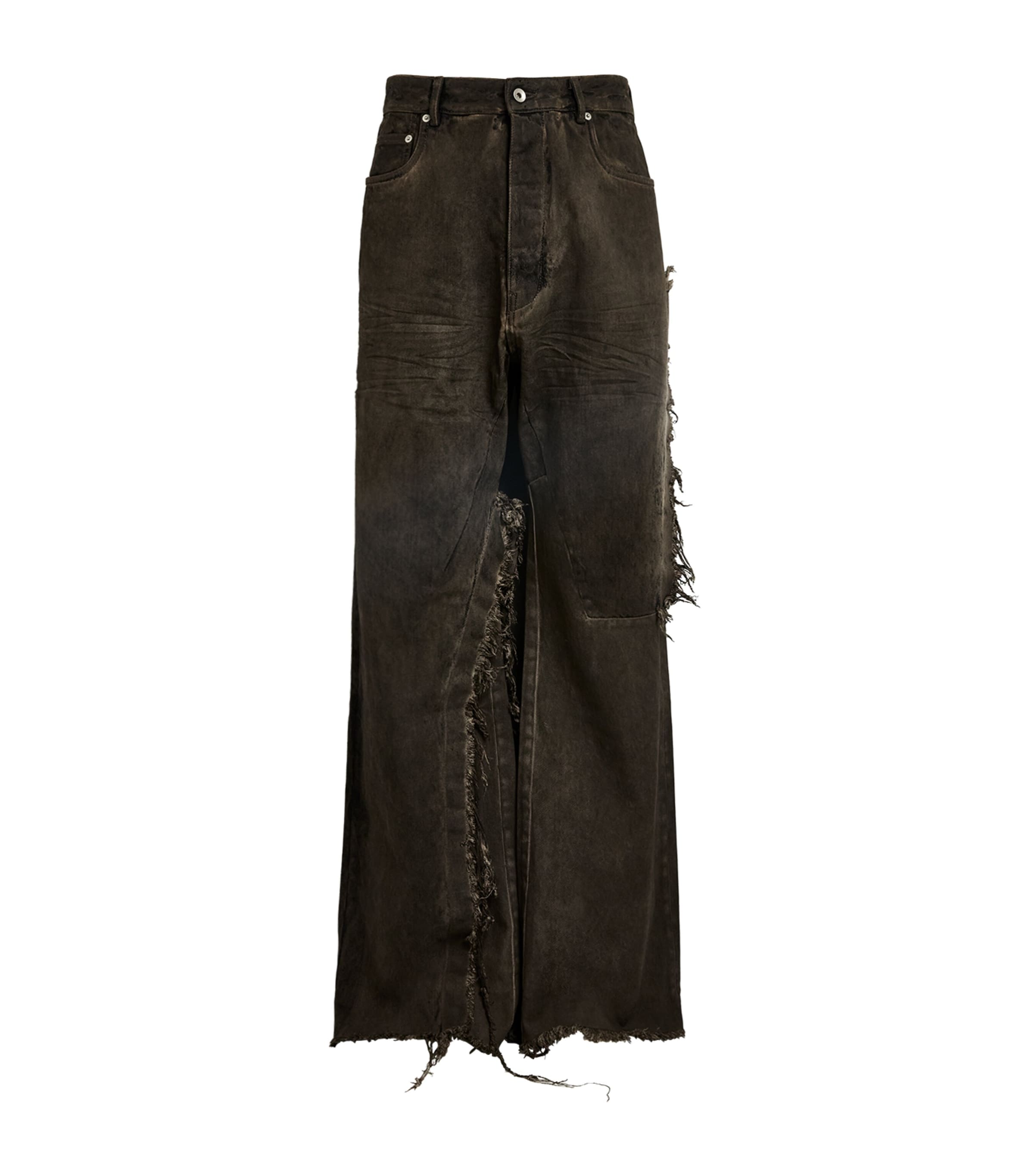 Rick Owens Mens Wide-Leg Geth Jeans Dust Combo Image 1