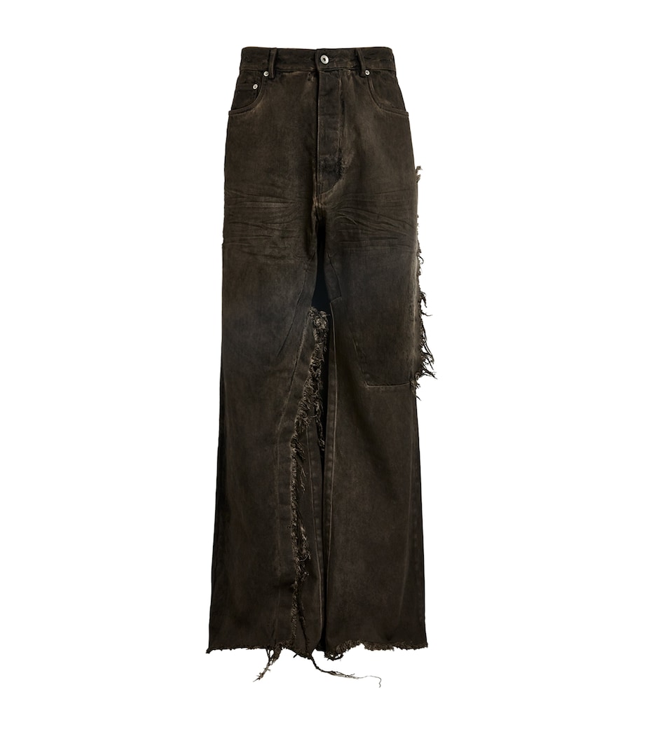 Rick Owens Mens Wide-Leg Geth Jeans Dust Combo Image 1