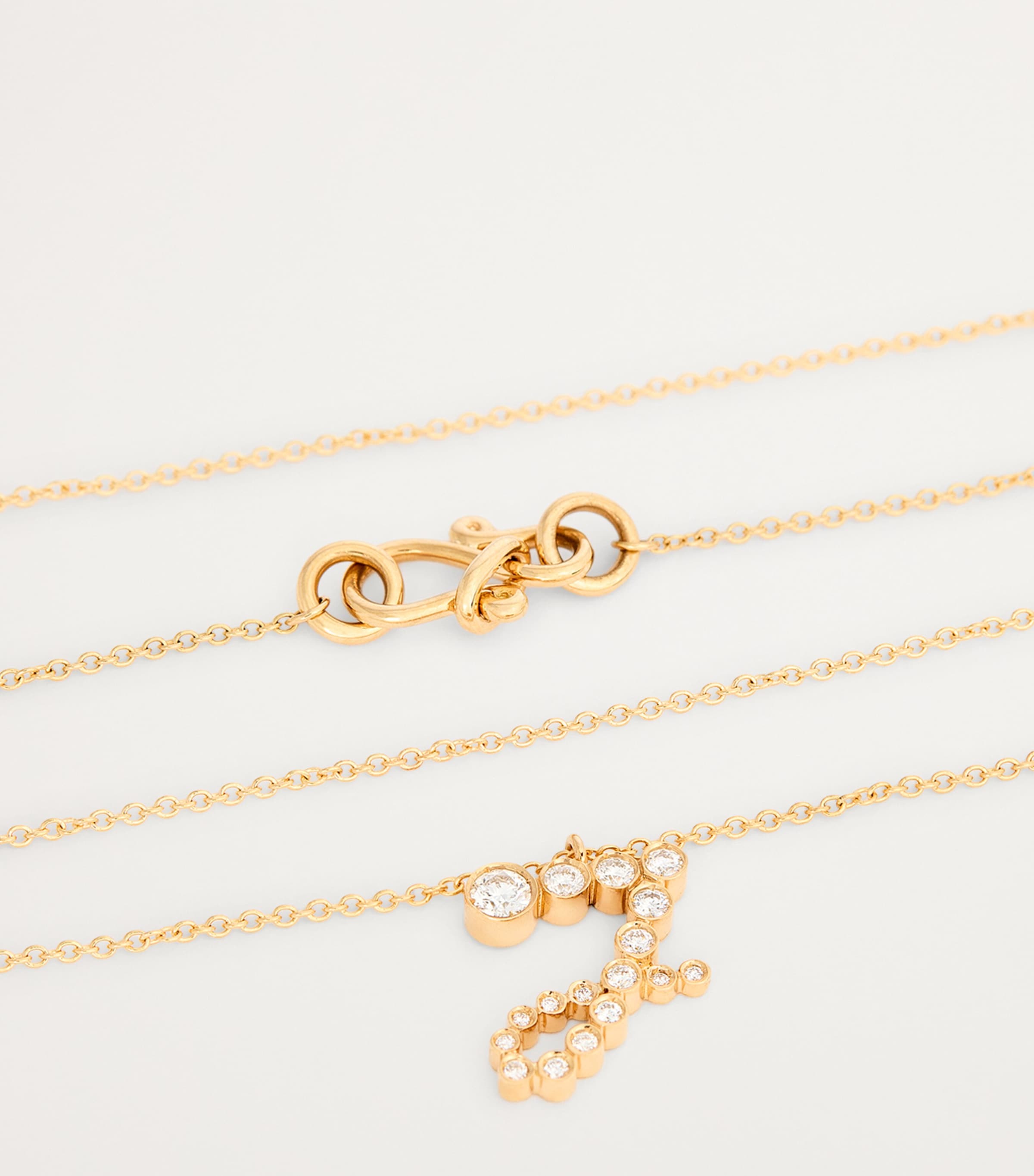 Yellow Gold and Diamond Soprano 'J' Necklace YELLOW GOLD Image 5