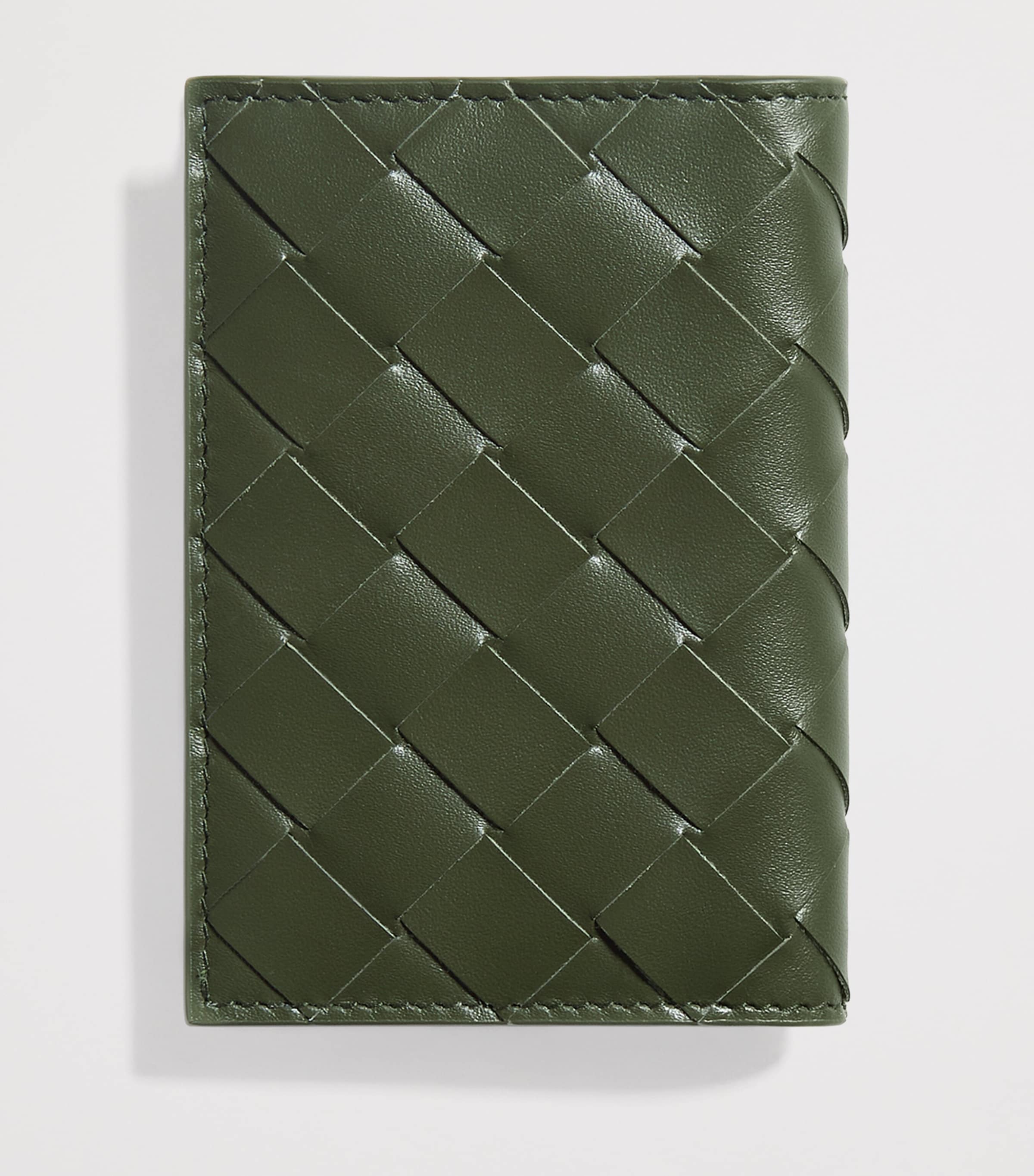 Bottega Veneta Leather Intrecciato Flap Card Case Image 2