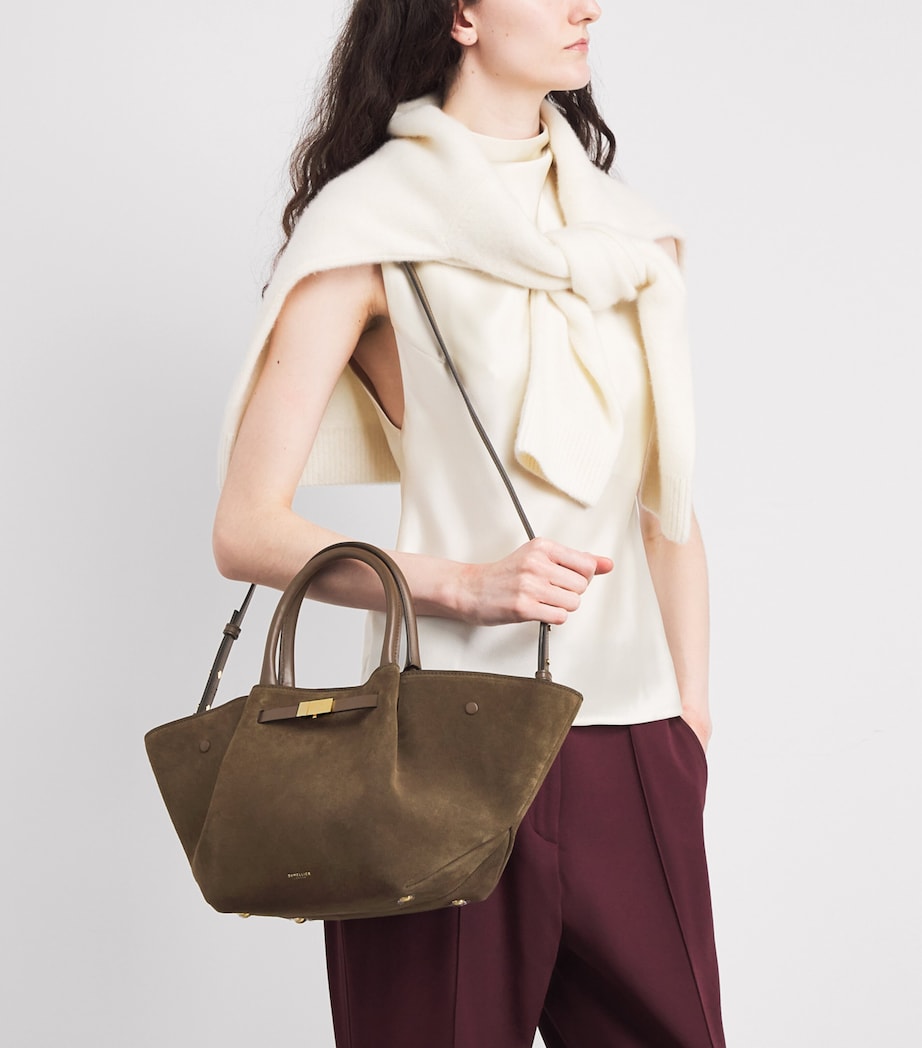 Medium Suede New York Tote Bag HAZEL/HAZEL Image 5