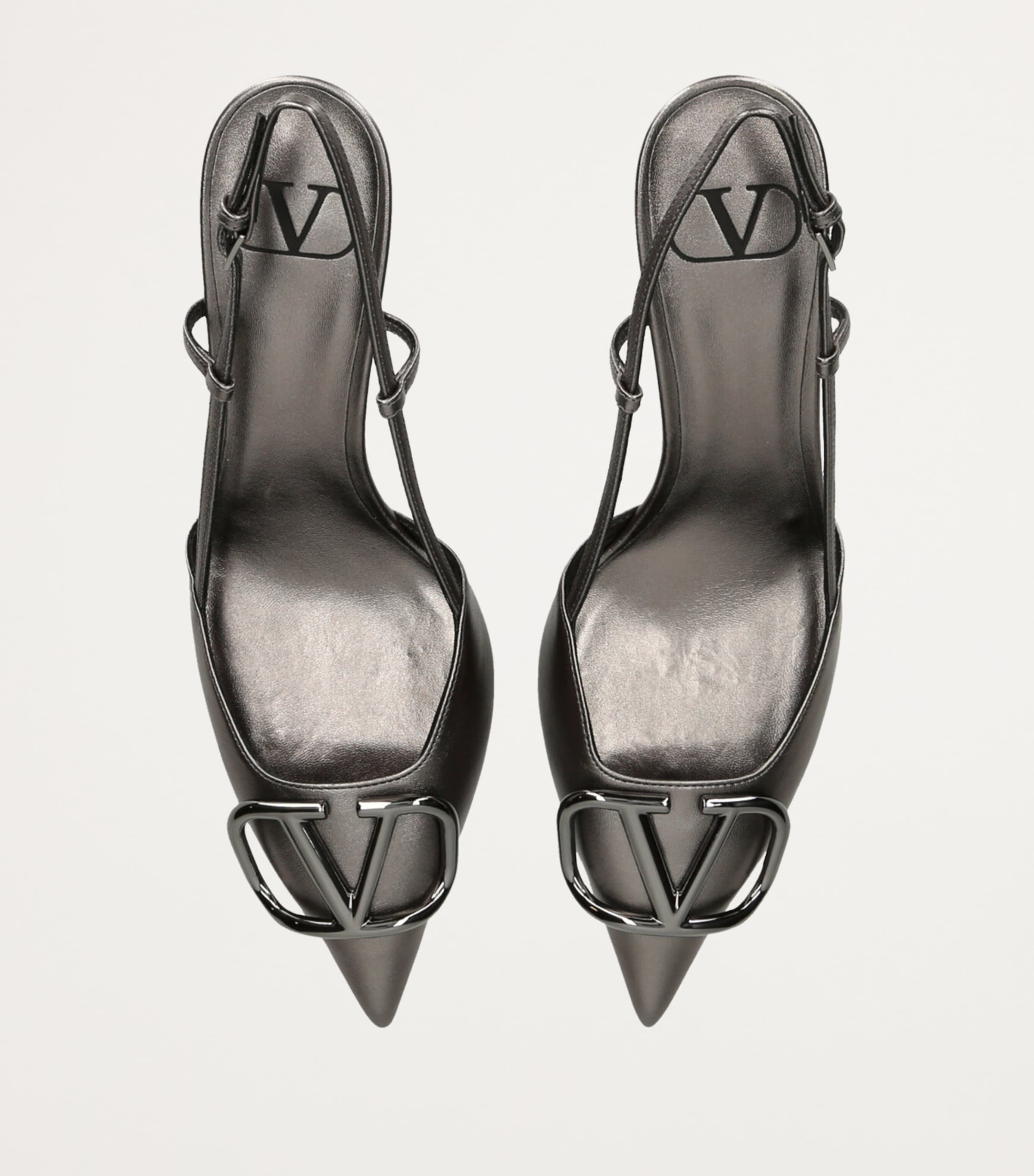 Valentino Garavani Leather VLogo Slingback Pumps 80 | Harrods US