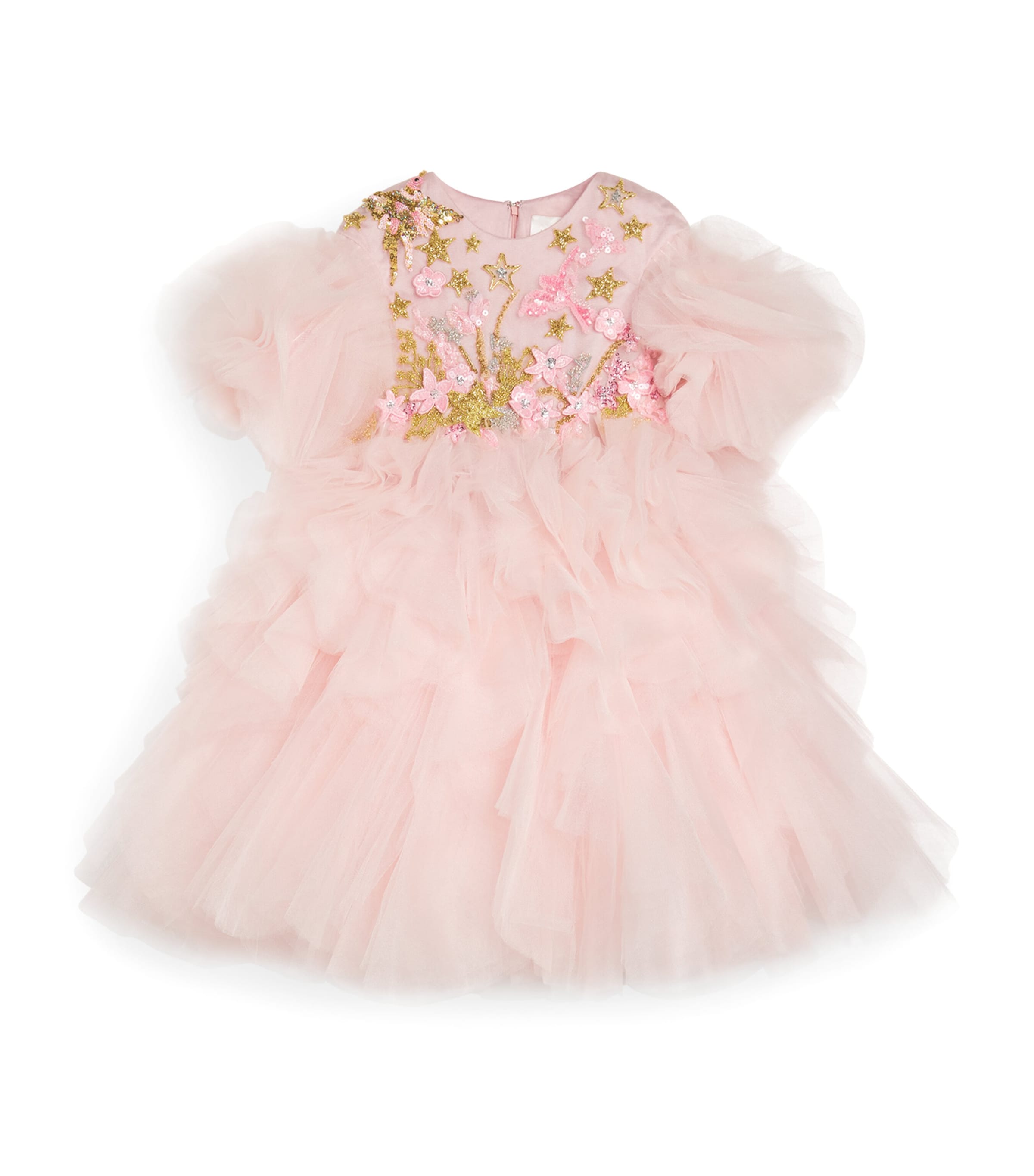 Mischka Aoki Kids' Ruffle Mini Dress In Pink