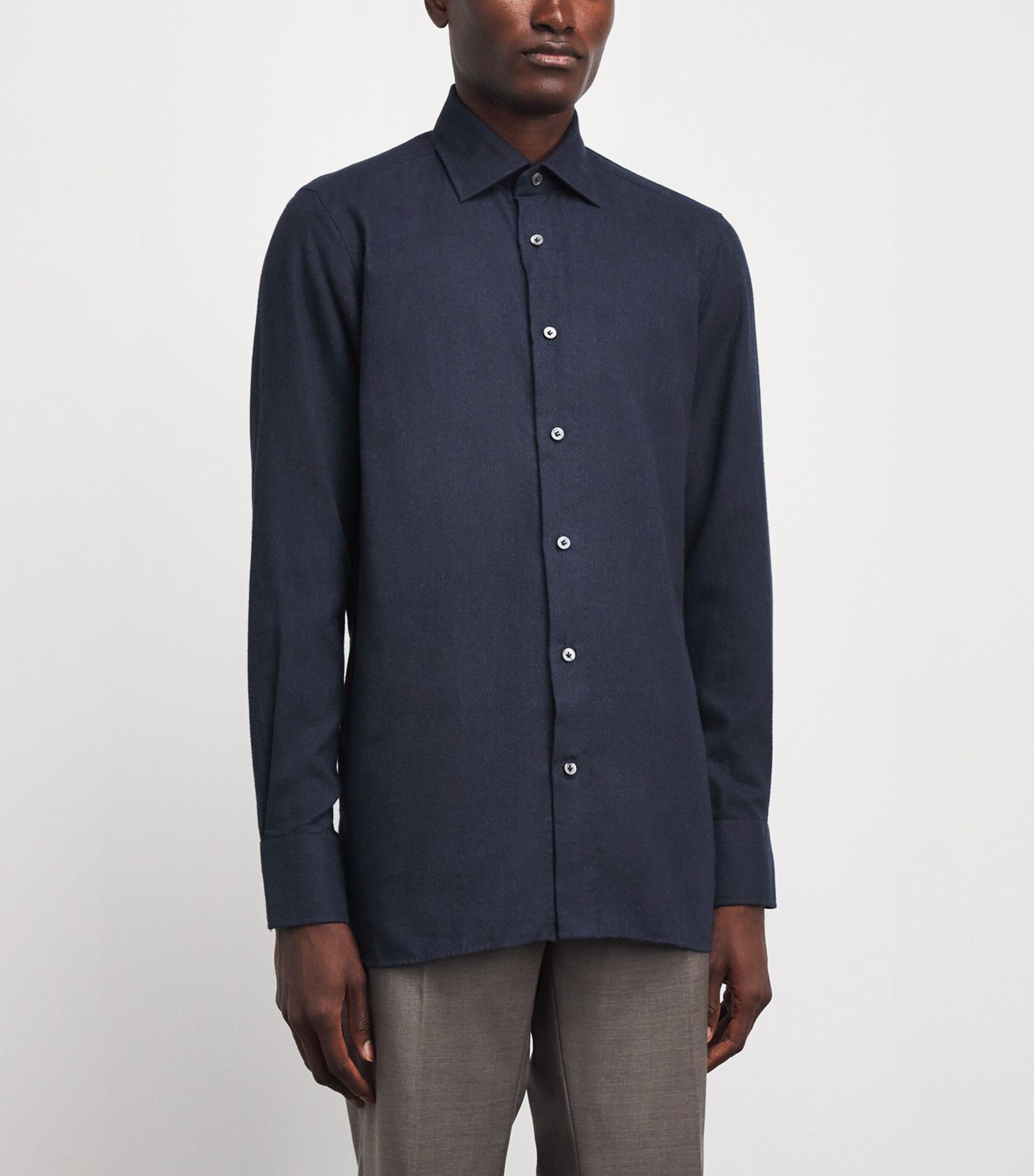 100HANDS Mens Cotton Oxford Shirt Midnight Image 4