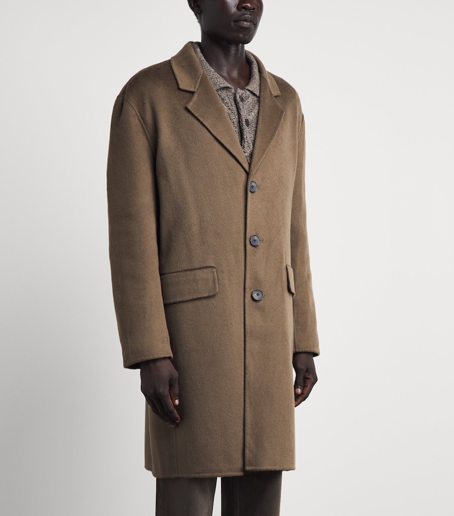 FRAME Mens Wool Overcoat Soft Taupe Image 4