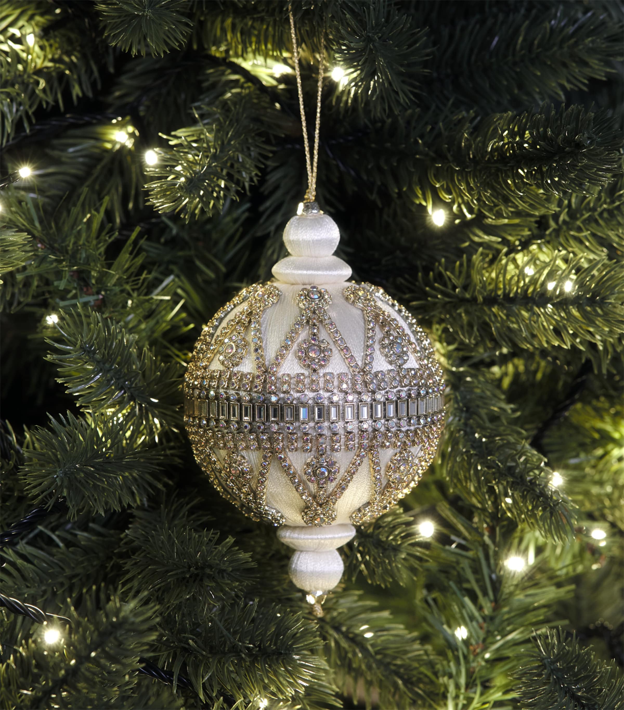 Tinker Tailor Crystal-Embellished Bauble Ivory & Silver Image 3