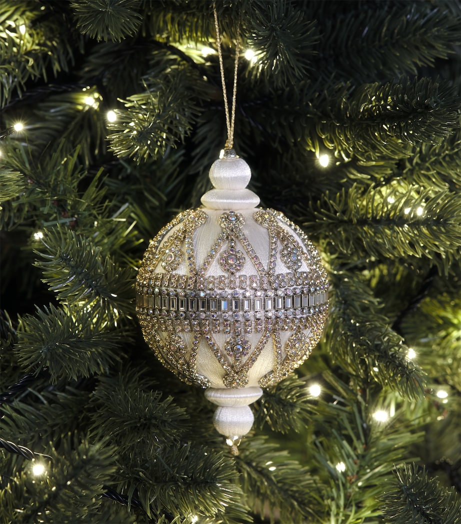 Tinker Tailor Crystal-Embellished Bauble Ivory & Silver Image 3