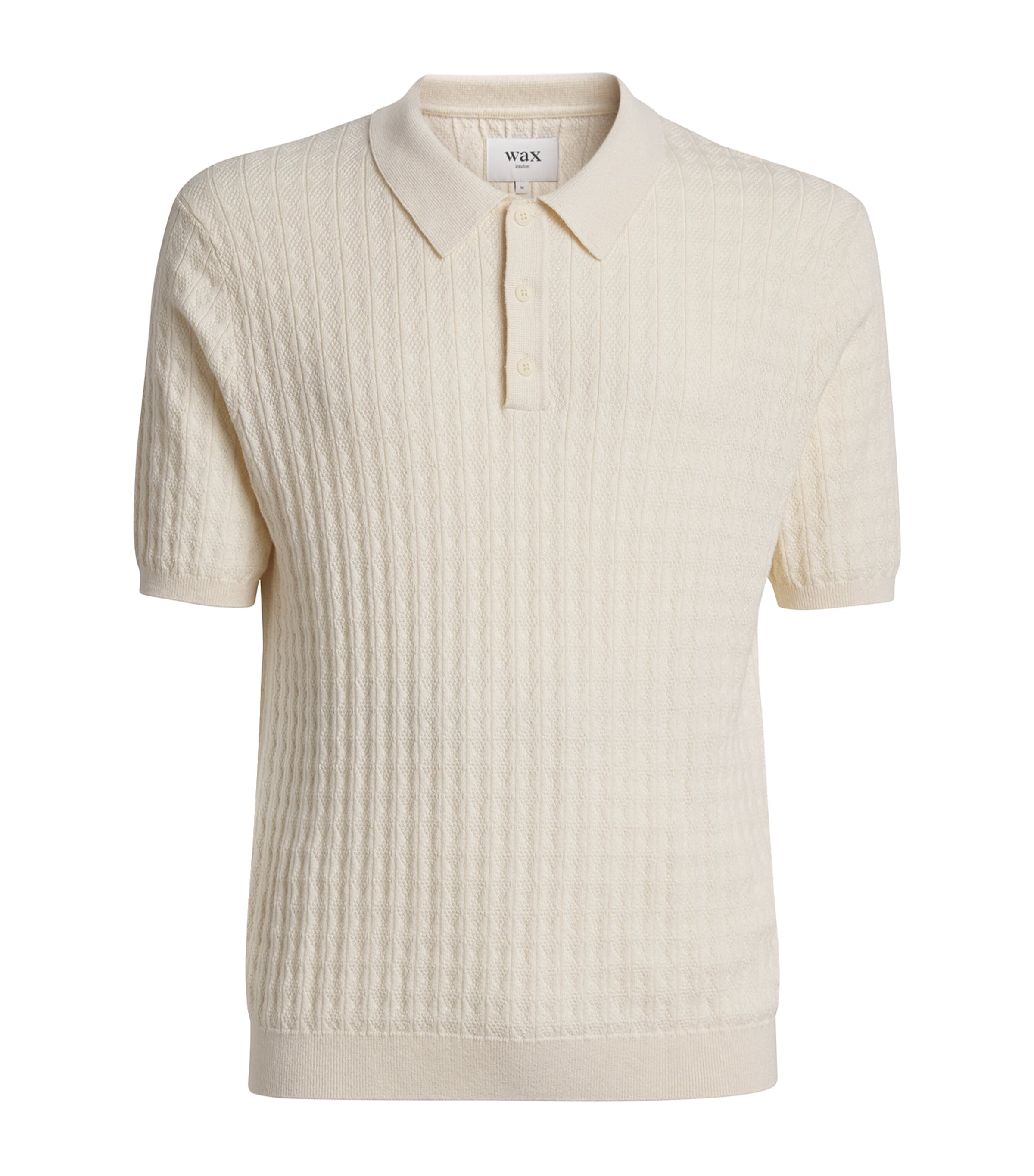Wax London Cotton-cashmere Diamond Polo Shirt In Neutral