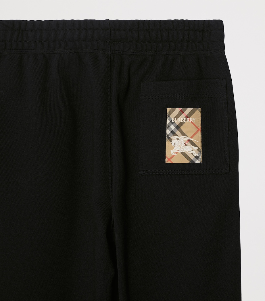 Cotton Check-Detail Sweatpants BLACK Image 5