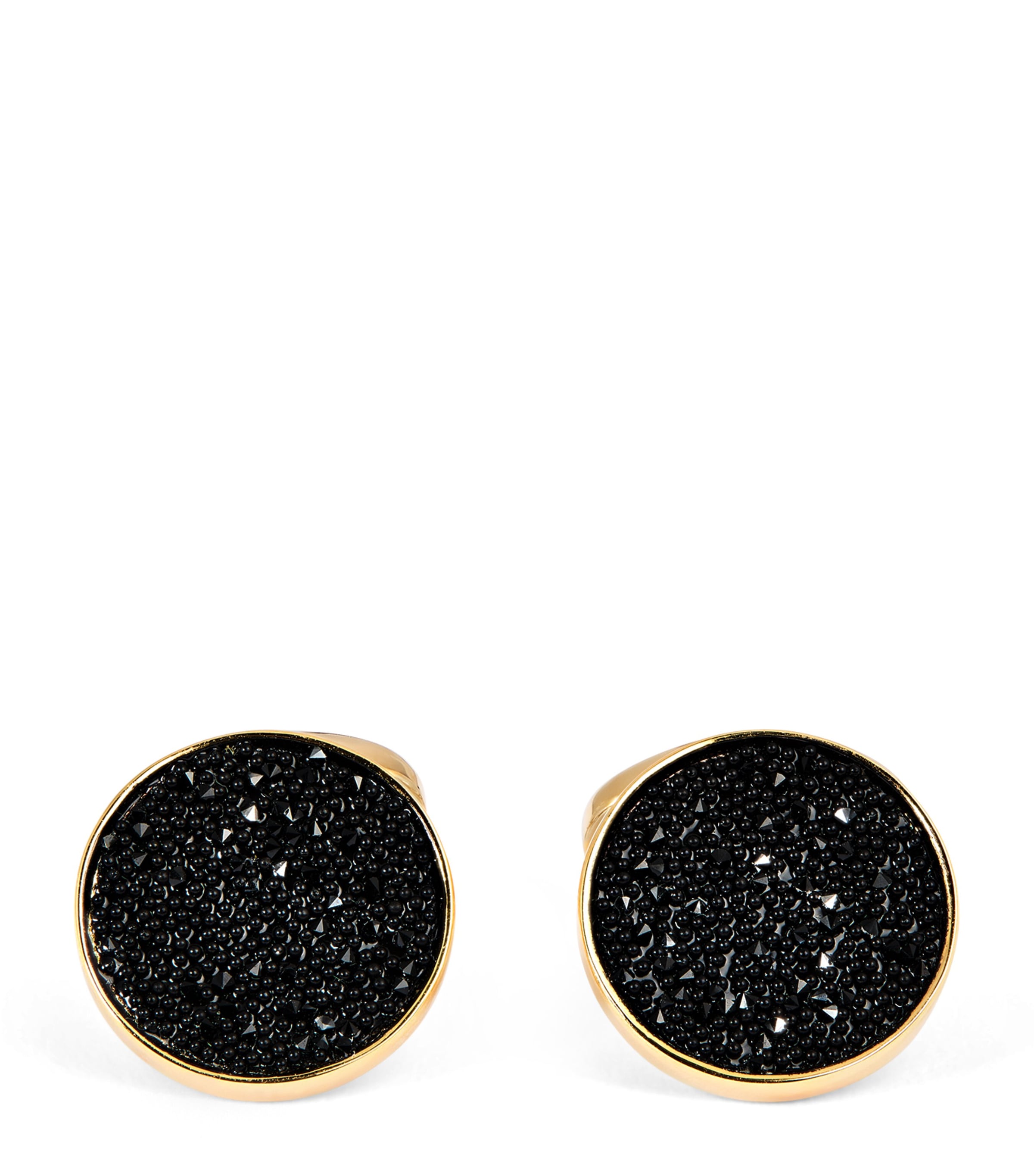 Babette Gold-plated Moondust Round Cufflinks In Yellow