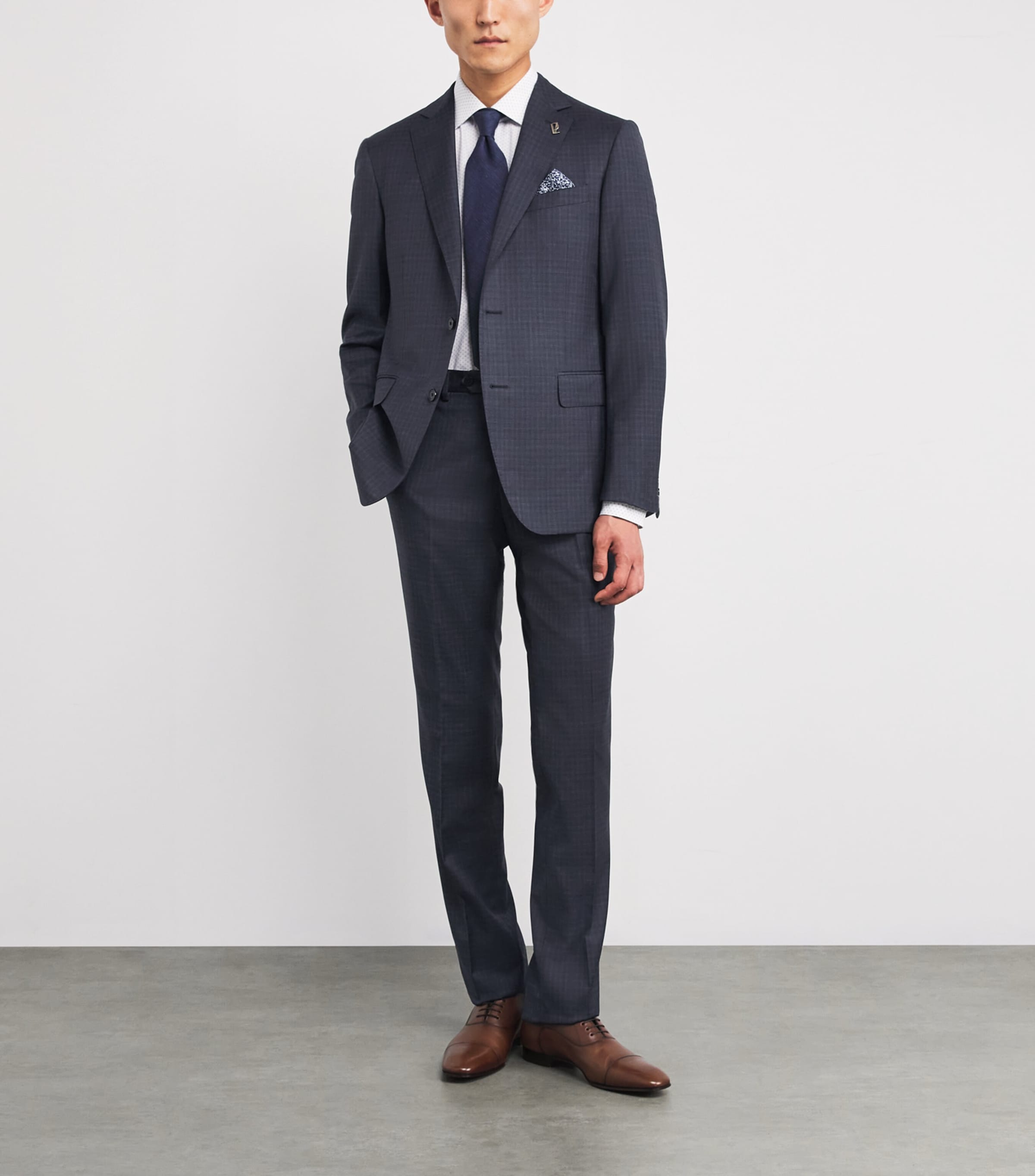 Wool Check 2-Piece Suit 01 BLUE NAVY Image 2