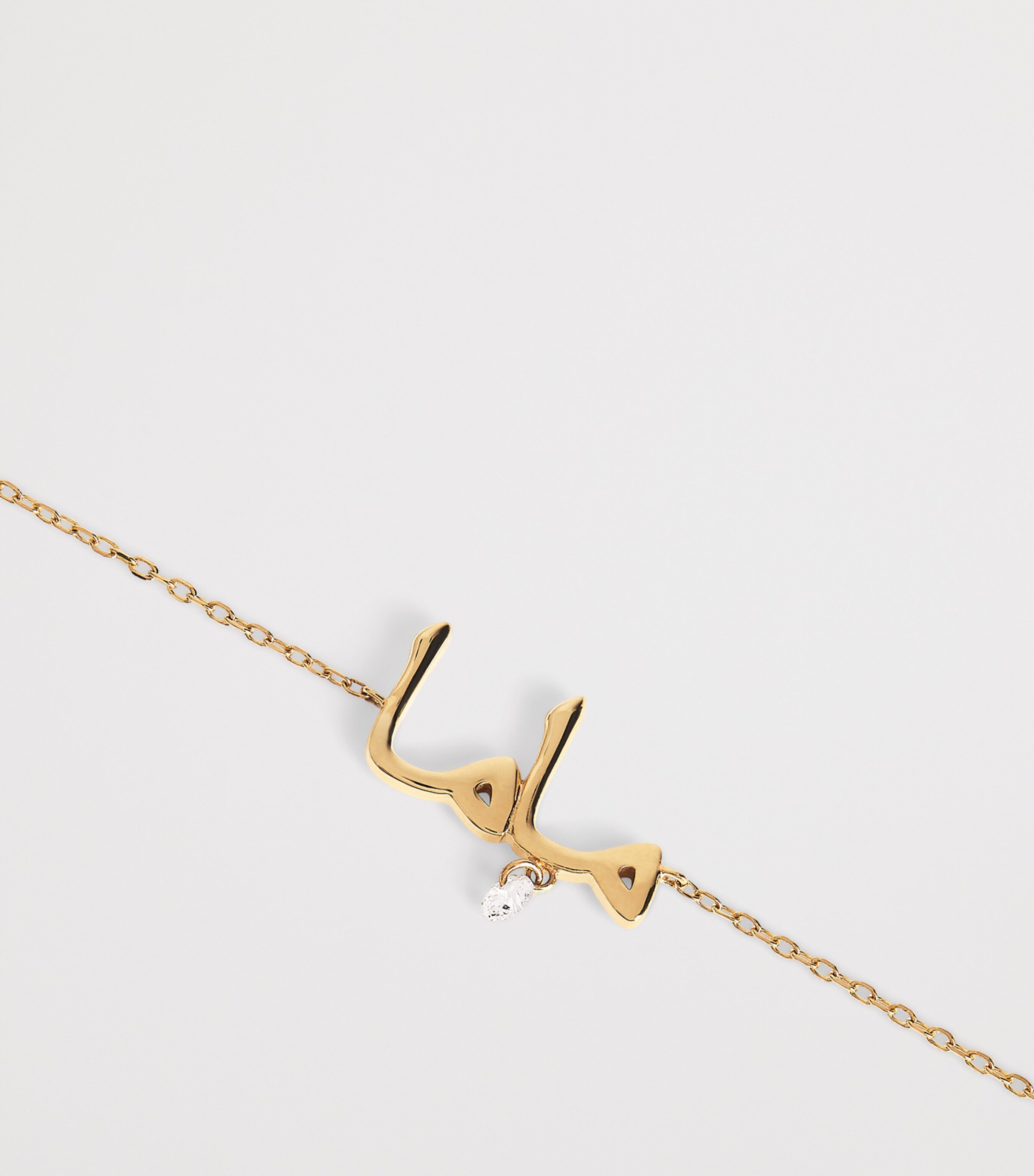 Persée Yellow Gold and Diamond Around the Words Mama Bracelet Yellow Gold Image 3