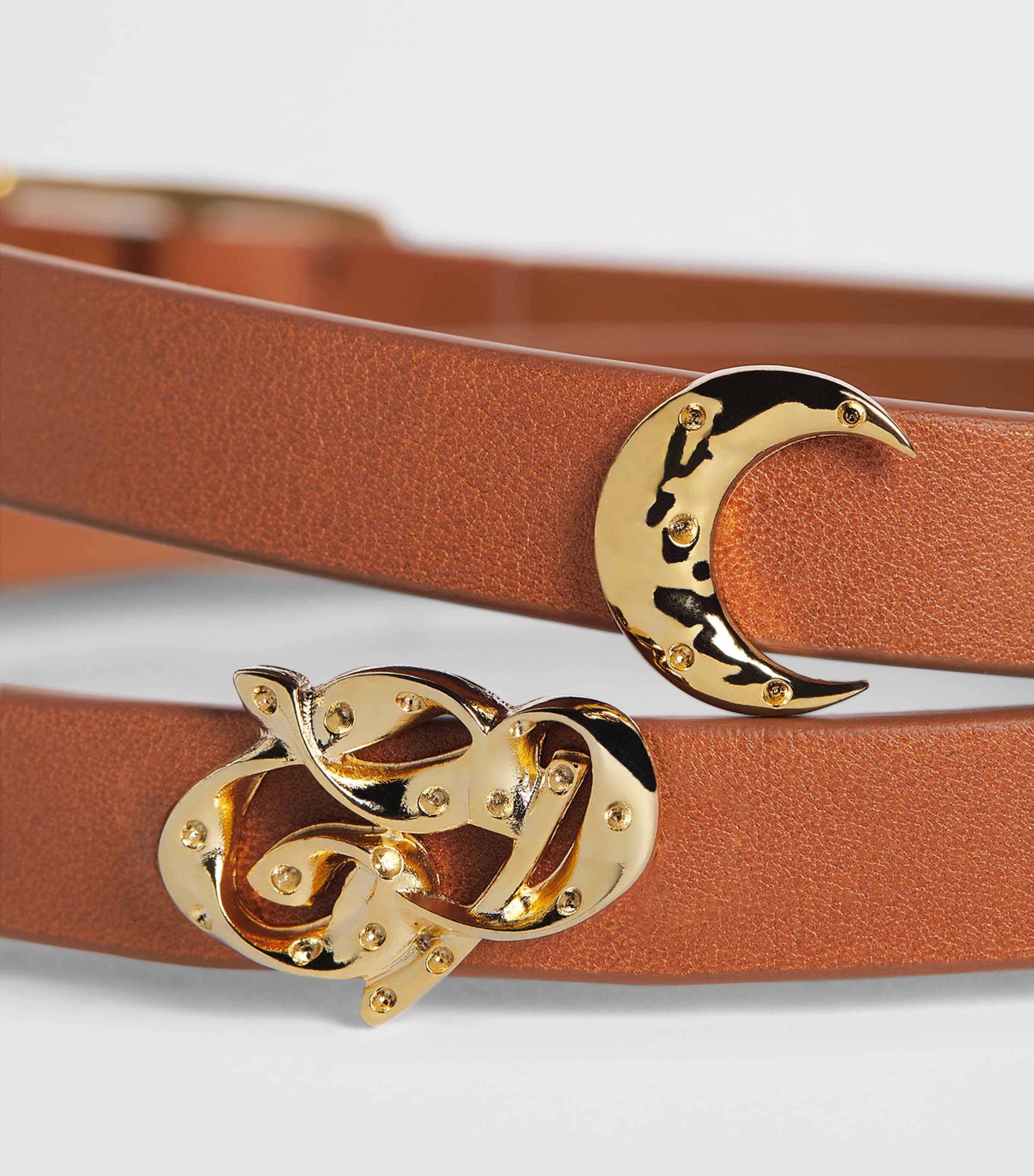 Claudie Pierlot Calfskin Belt Camel Image 5