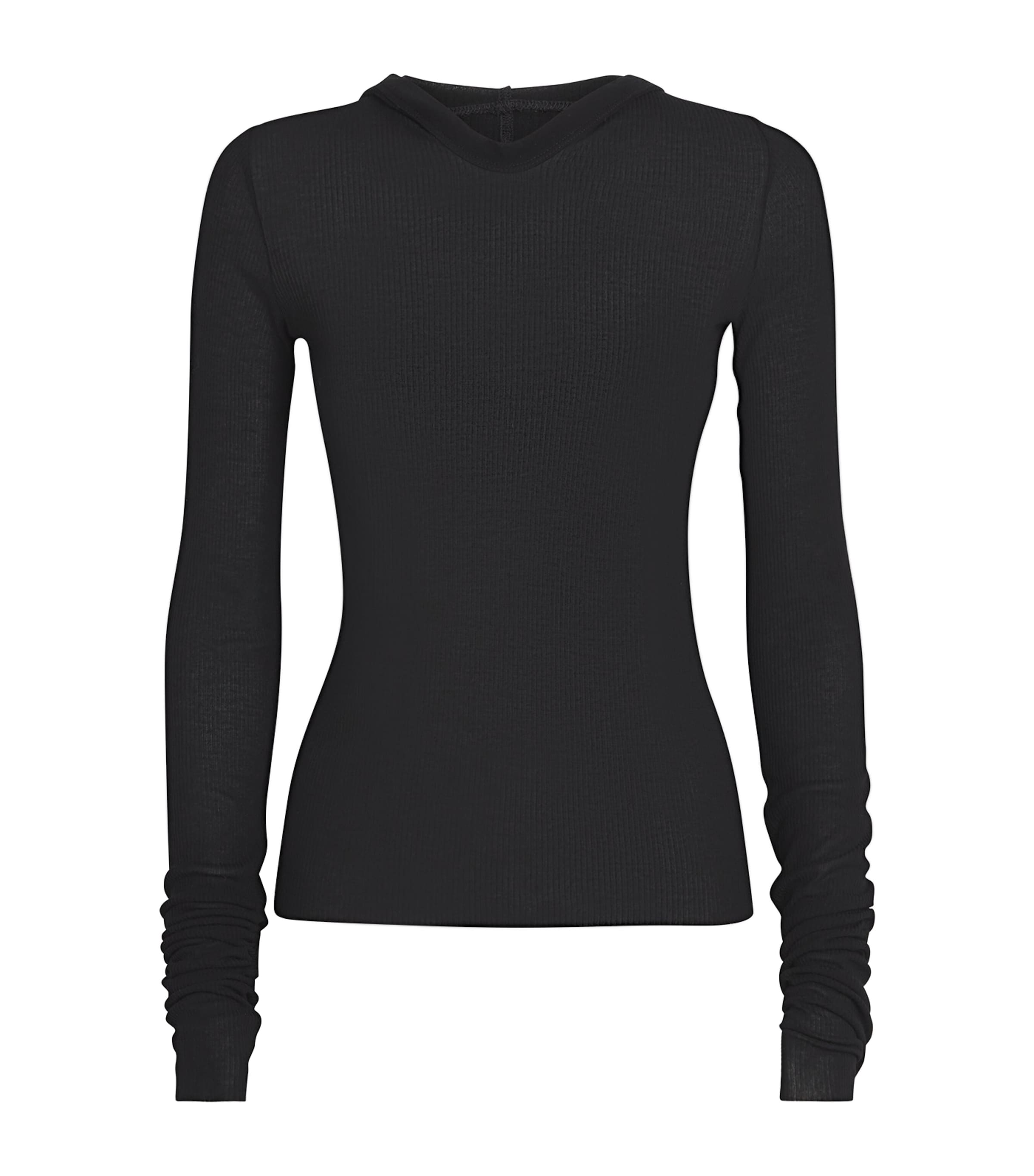 Hooded Crop Top 09 BLACK Image 1