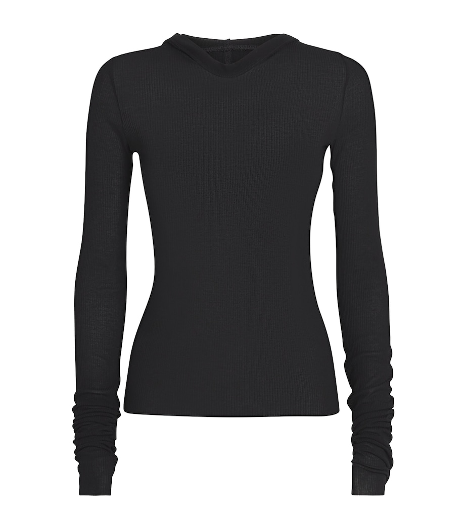 Hooded Crop Top 09 BLACK Image 1