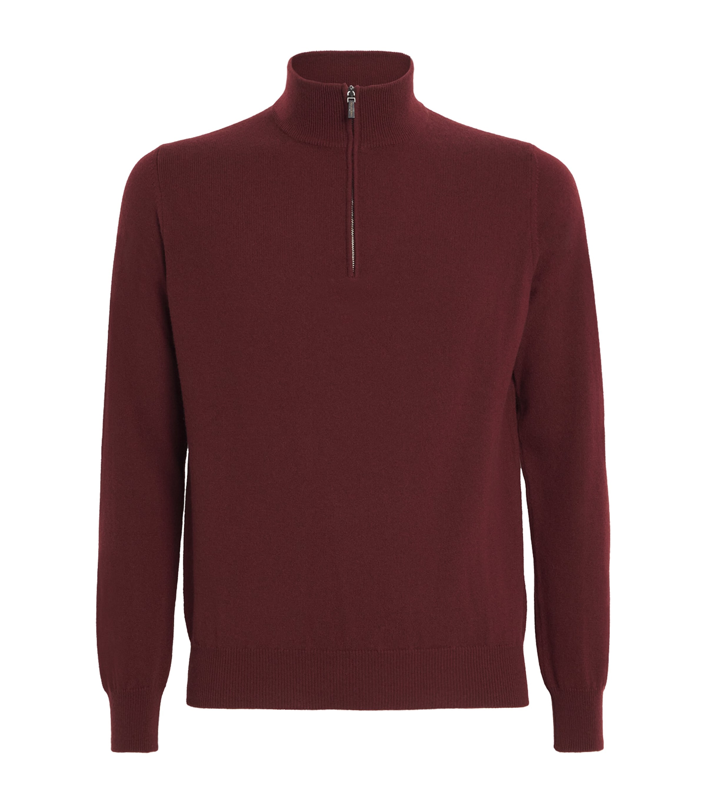 Colombo Kid Cashmere Quarter-zip Sweatshirt In Burgundy