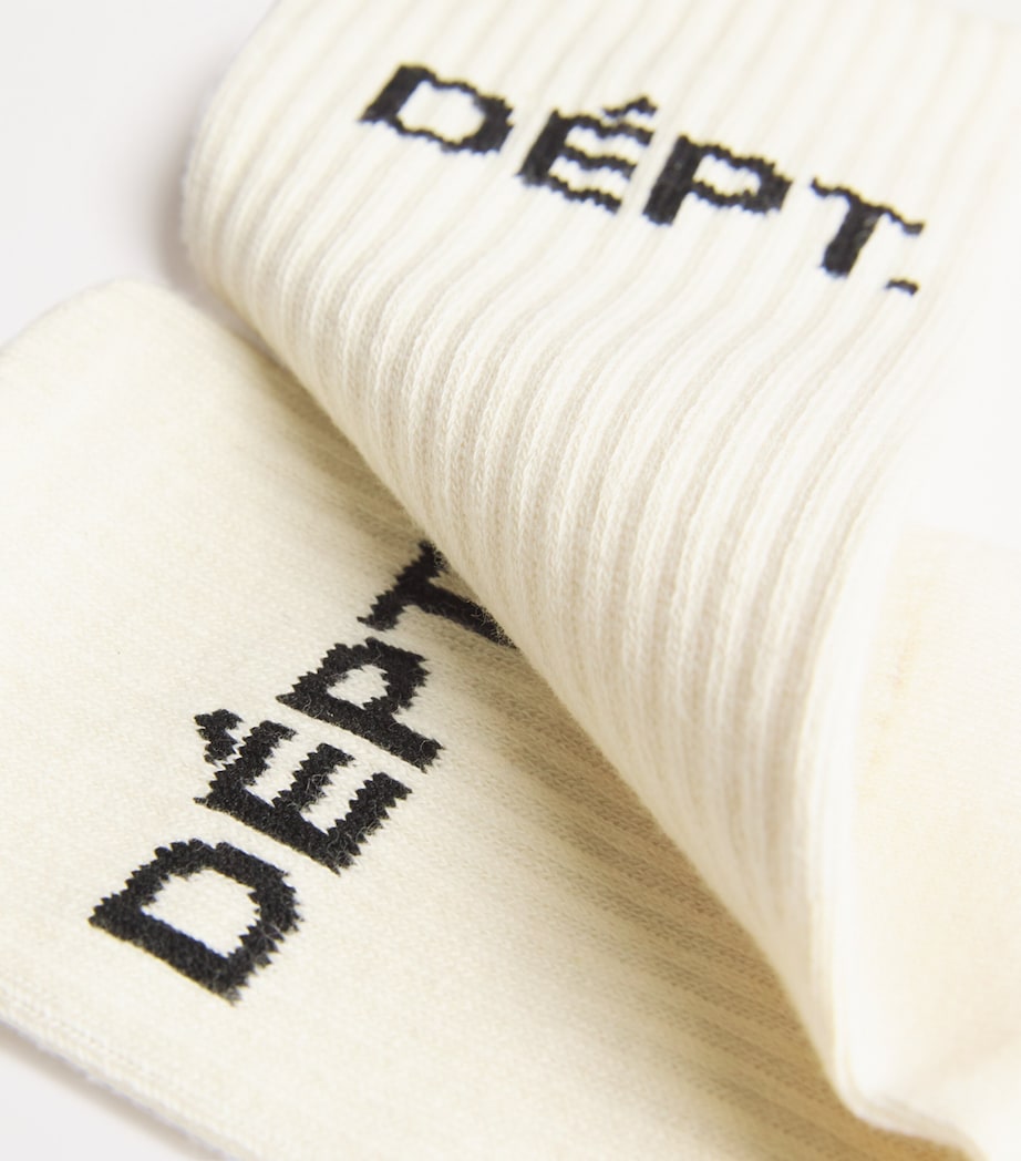 Cotton-Blend Logo Socks LT ARCHIVAL WHITE Image 2