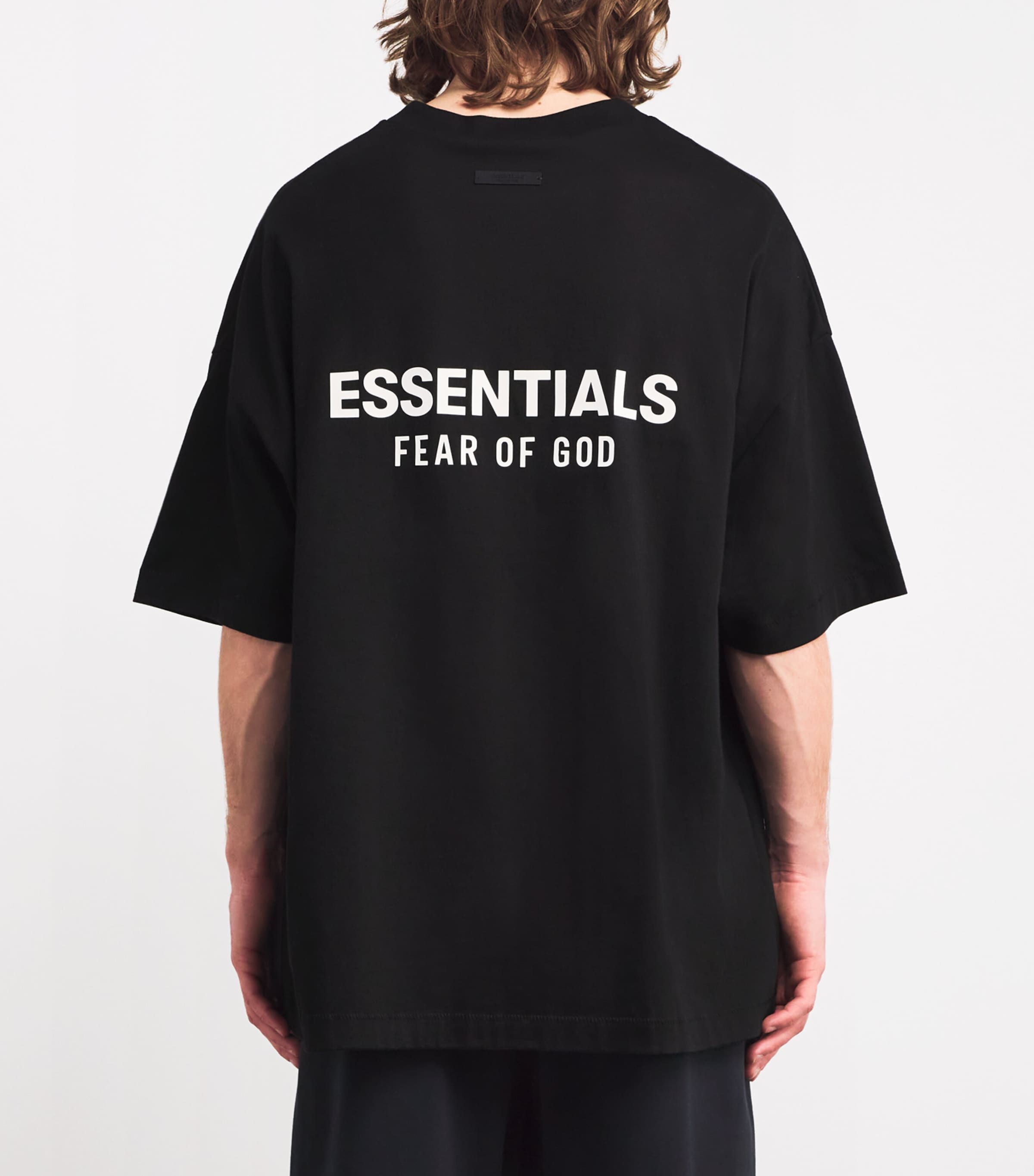 FEAR OF GOD ESSENTIALS Black Cotton Logo T-Shirt | Harrods TN