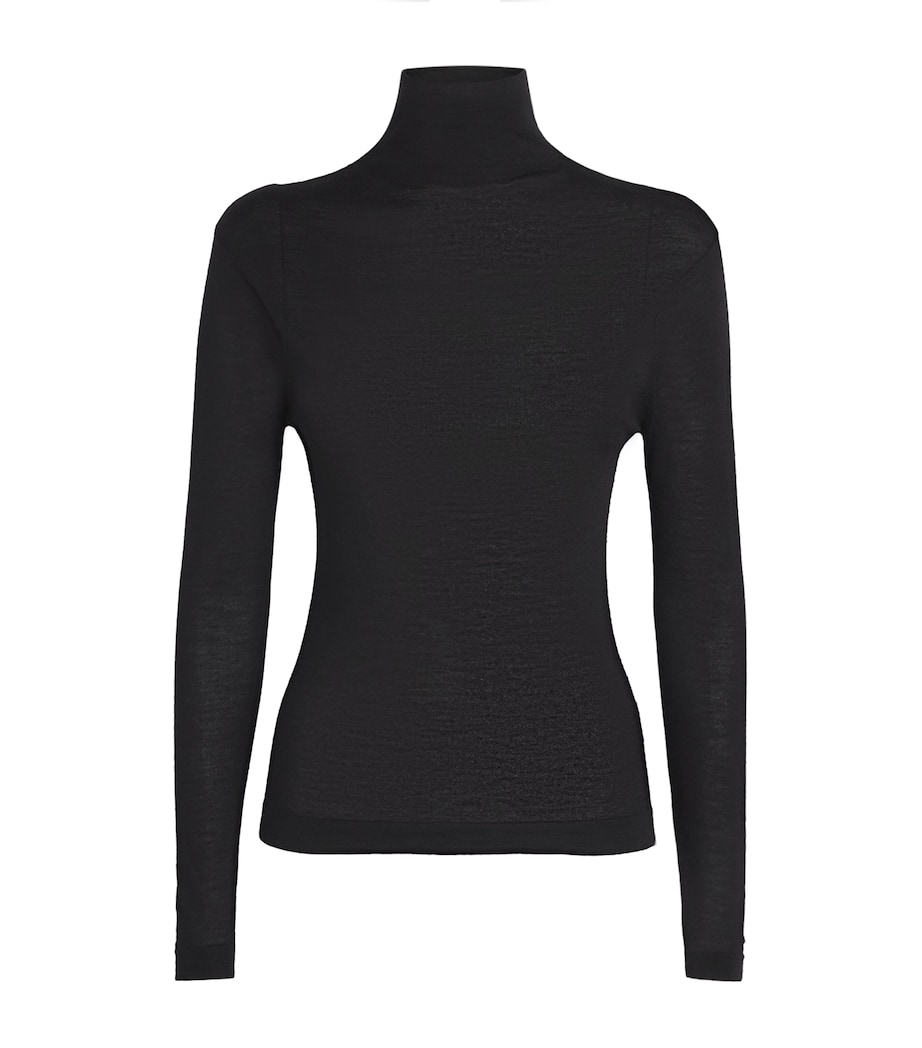 Colombo Womens Ultra-Fine Kid Cashmere Rollneck Sweater Black Image 1