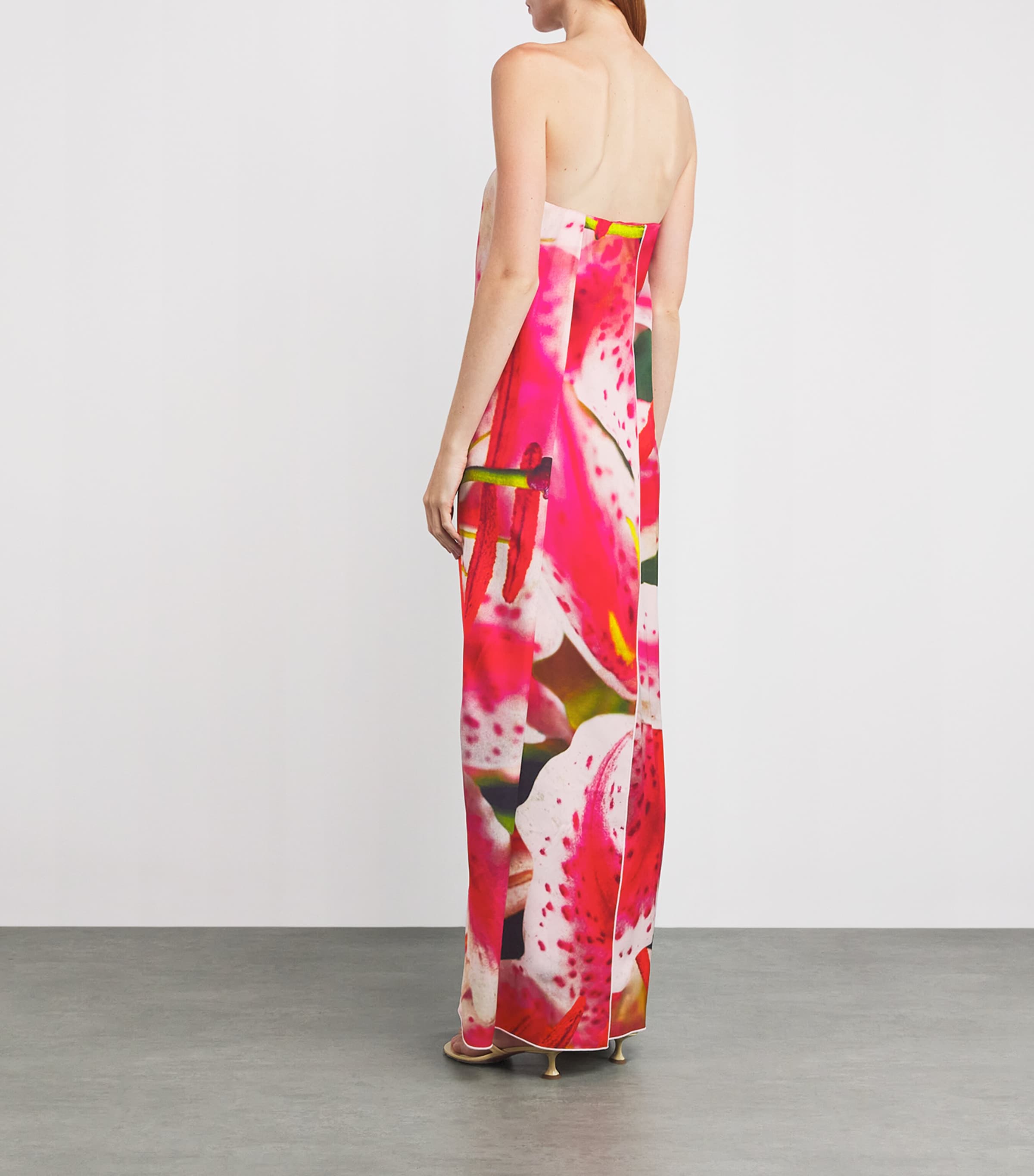 Pink Lily Print Strapless Maxi Dress 651 PINK LILY Image 3