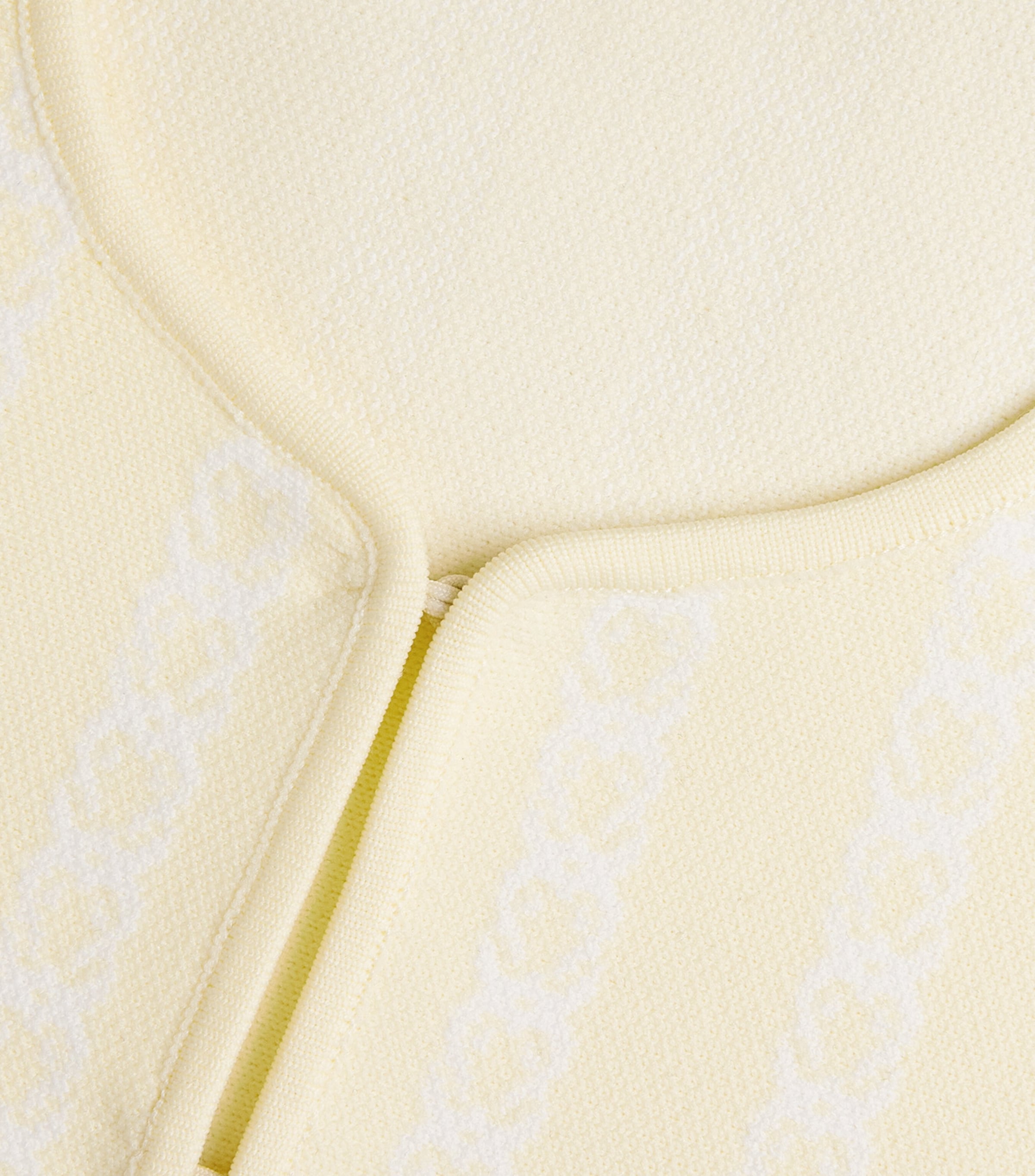 Jacquard Cropped Cardigan PALE YELLOW Image 5