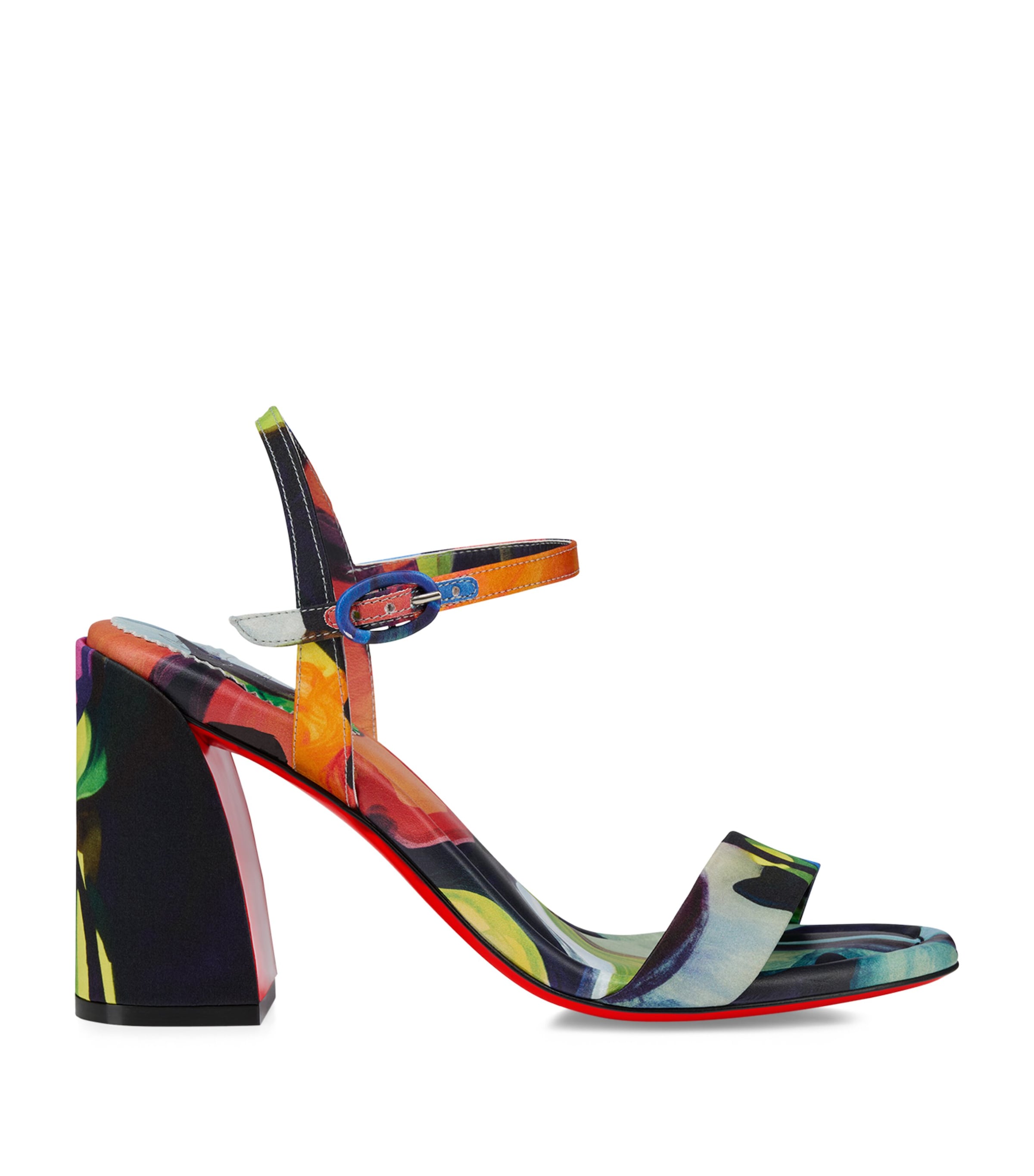 Christian Louboutin Miss Jane 85mm Printed Satin Sandals In Multi
