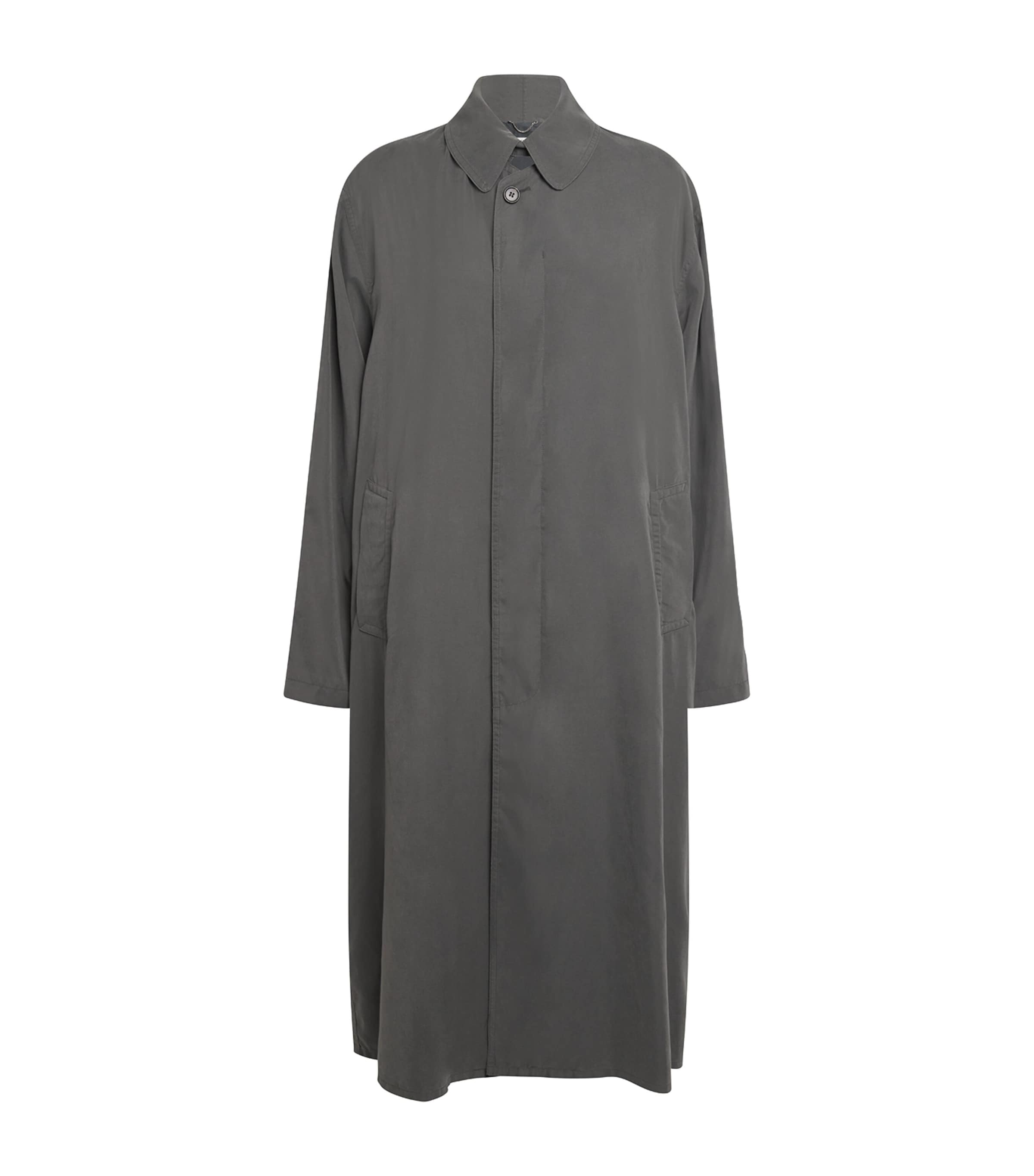Maison Margiela Single-breasted Trench Coat In Blue