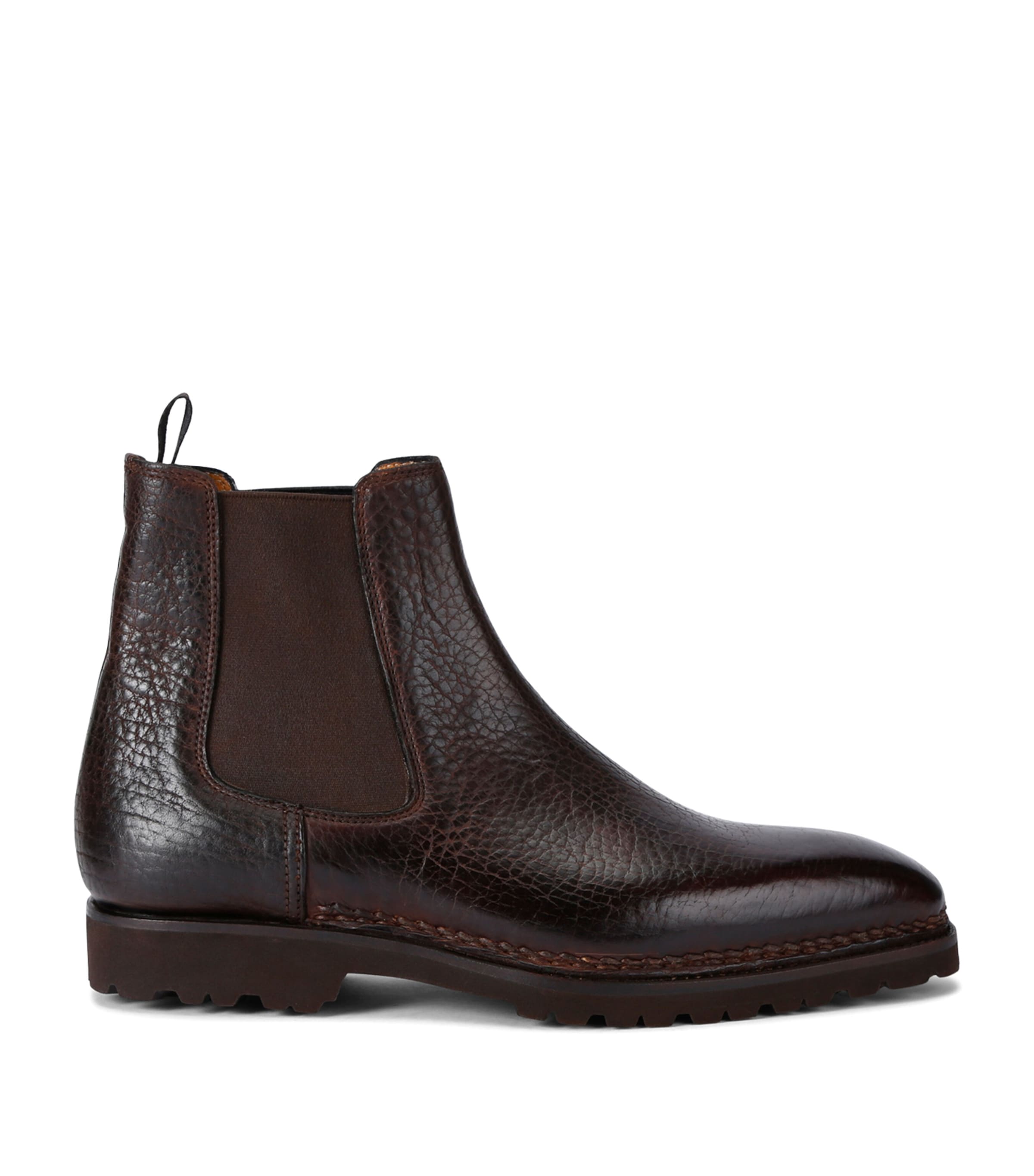 BONTONI LEATHER CAVALIERE CHELSEA BOOTS 