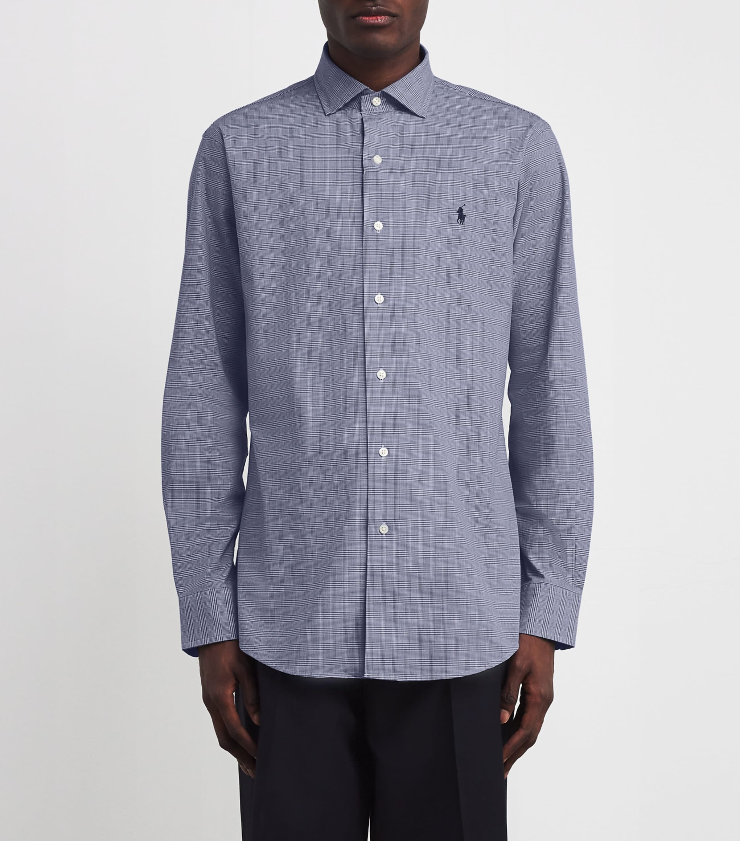 Polo Ralph Lauren Mens Cotton-Blend Check Shirt Blue Image 3