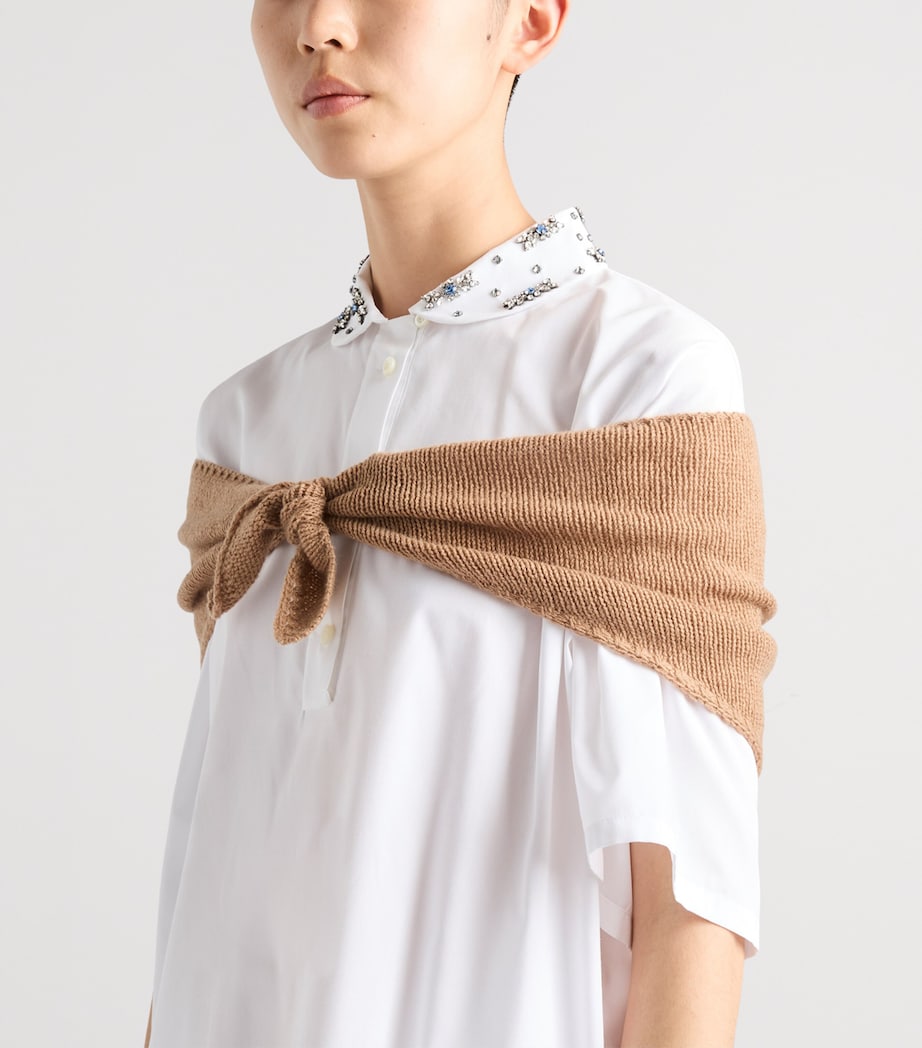 Prada Cashmere Triangular Shawl Brown Image 2