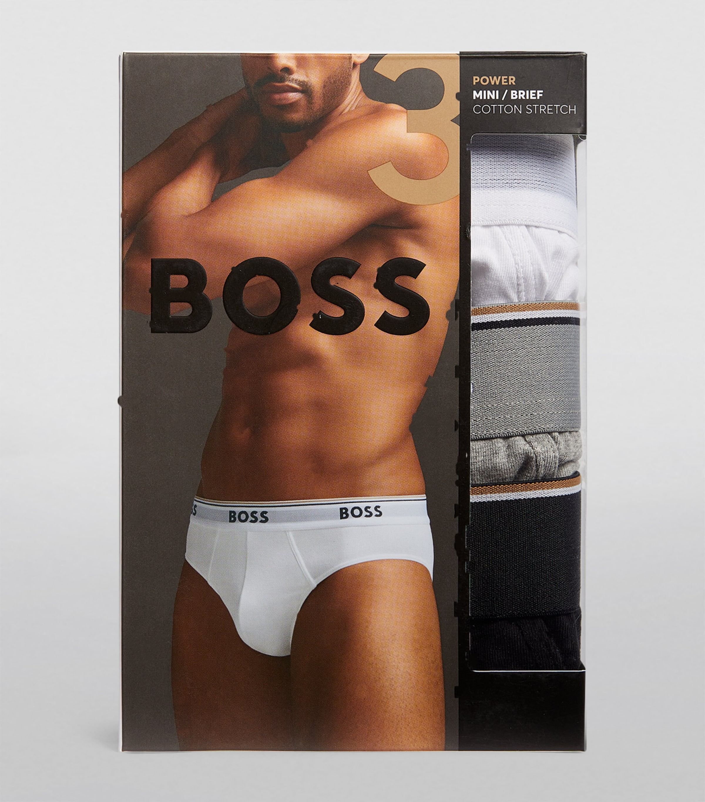 Stretch-Cotton Logo Print Briefs (Pack of 3) 999/MULTI Image 4