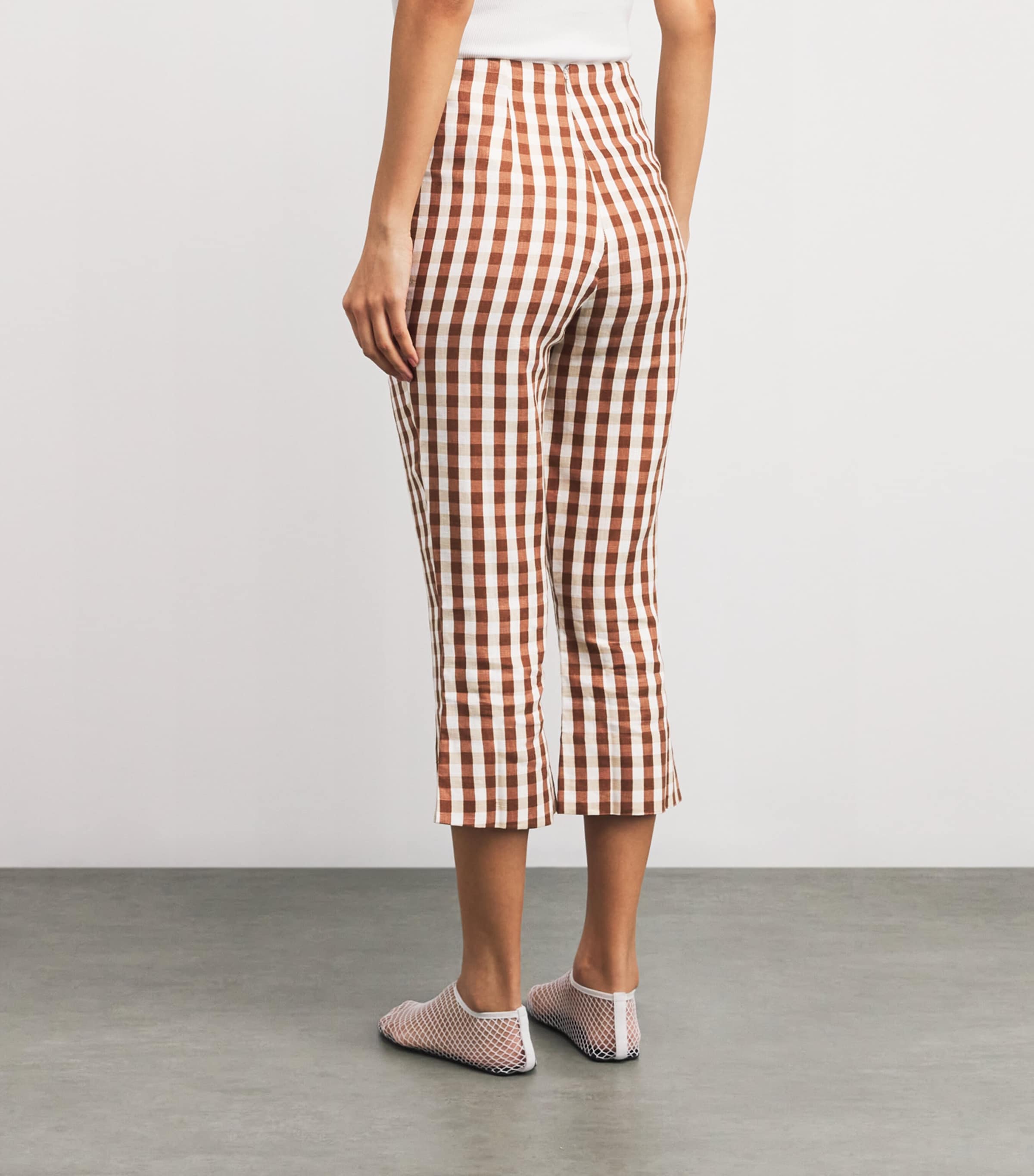 Linen Gingham Valeria Capri Trousers GINGHAM CEDAR Image 4