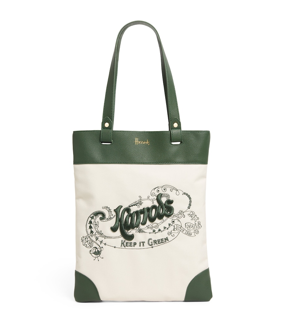 Harrods Embroidered Logo Tote Bag Image 1