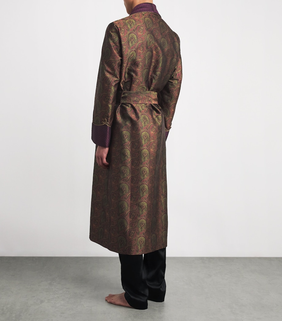 Silk Paisley Print Dressing Gown MULTI Image 3