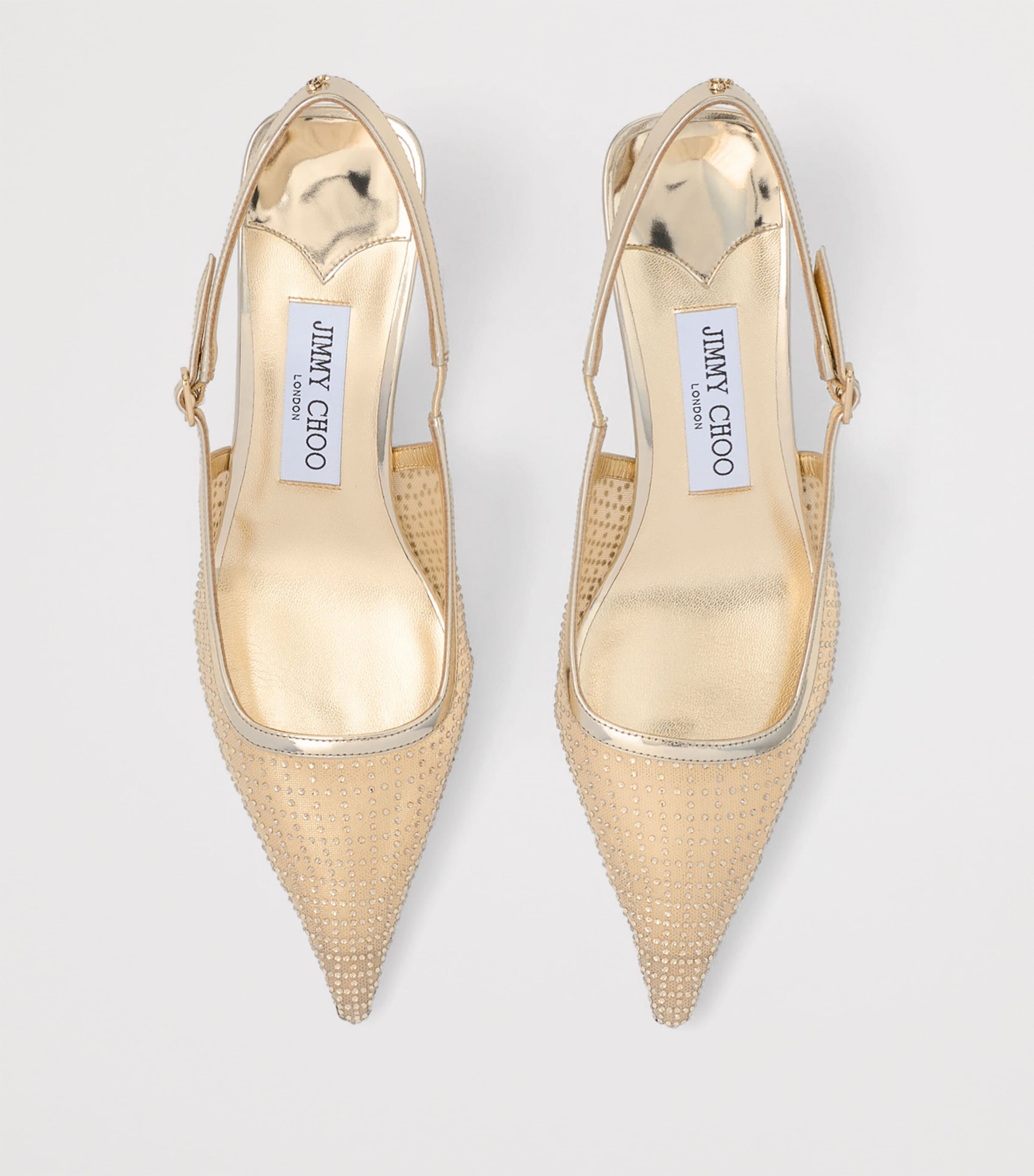 Jimmy Choo Amel 50 Embellished Slingback Pumps Gold/gold Image 3