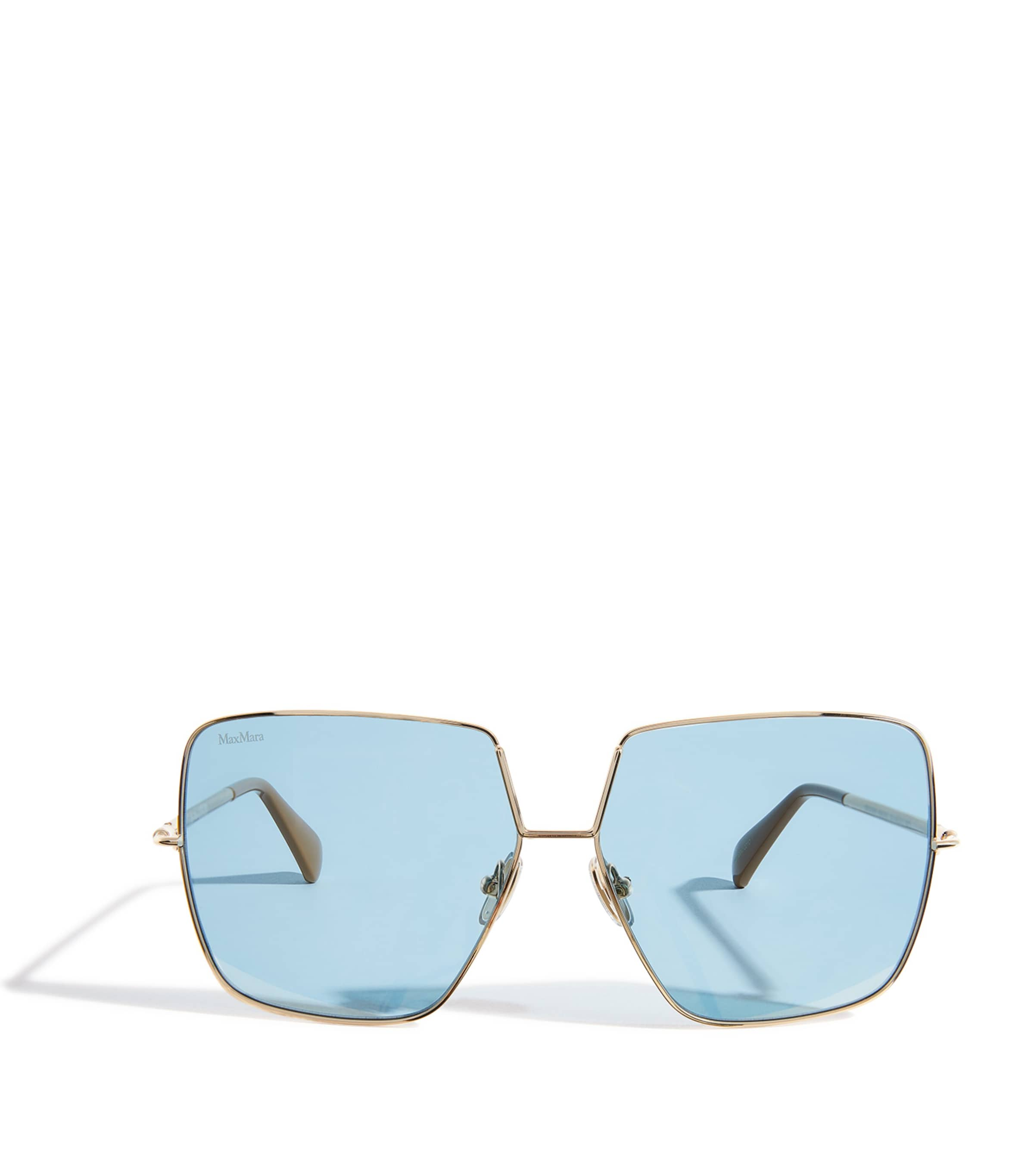 Max Mara Metal Oversized Sunglasses In Blue