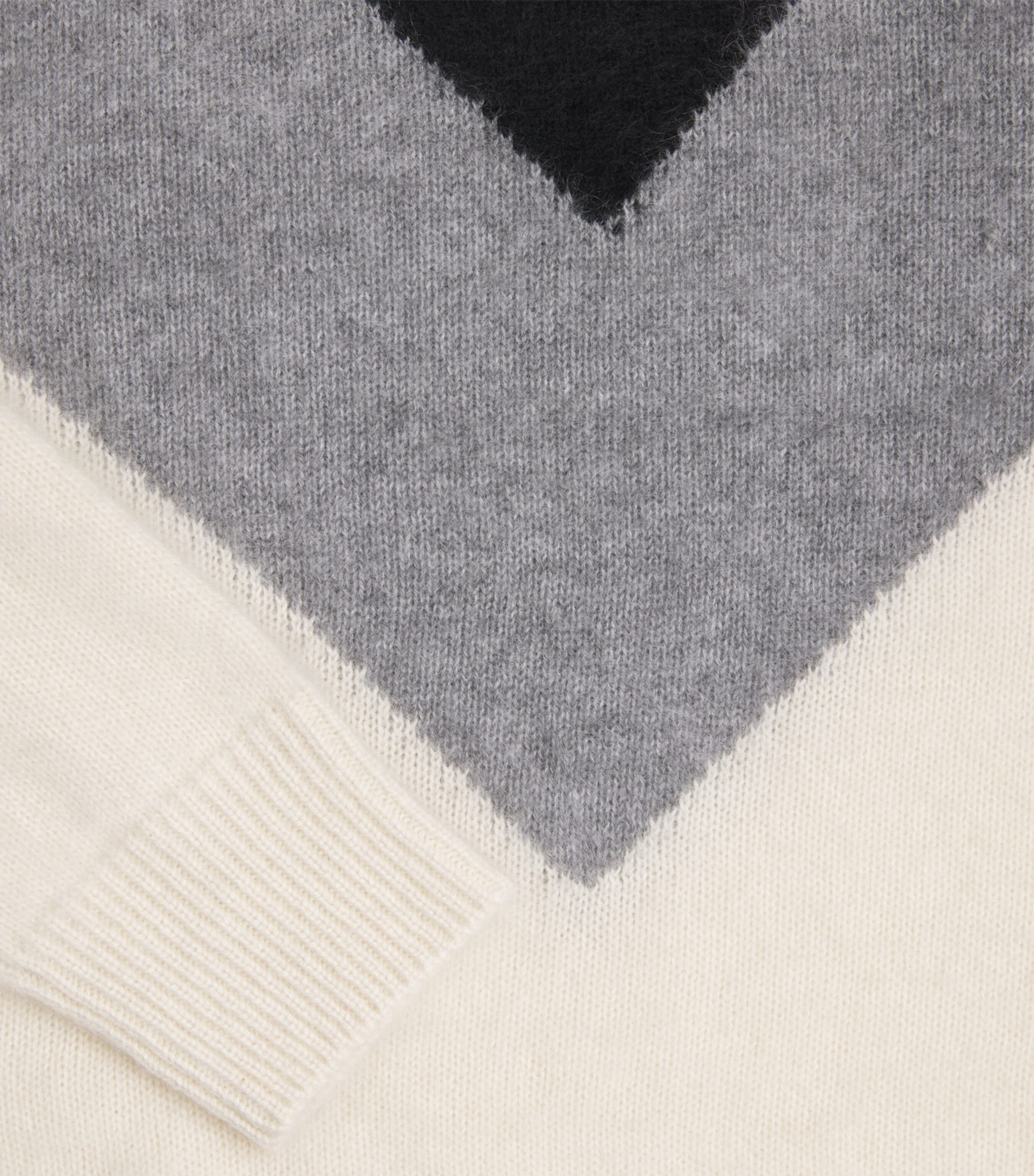 Cashmere Chevron Rollneck Sweater CHK-IVORY MULTI Image 5